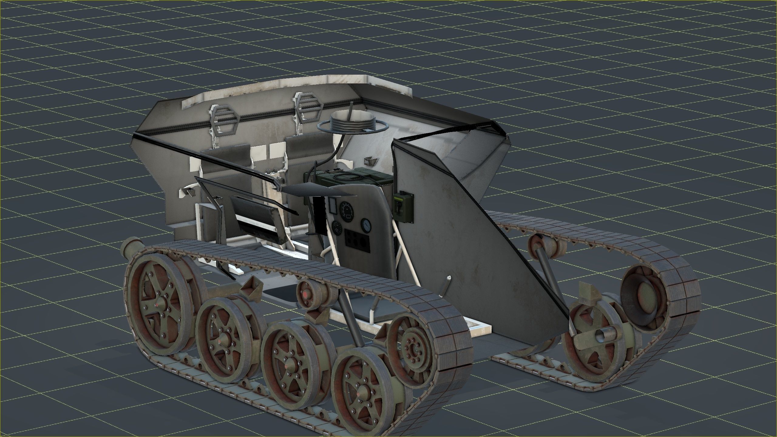 German Wiesel Tank with Tow Missile System and interiors Low-poly 3D model_46