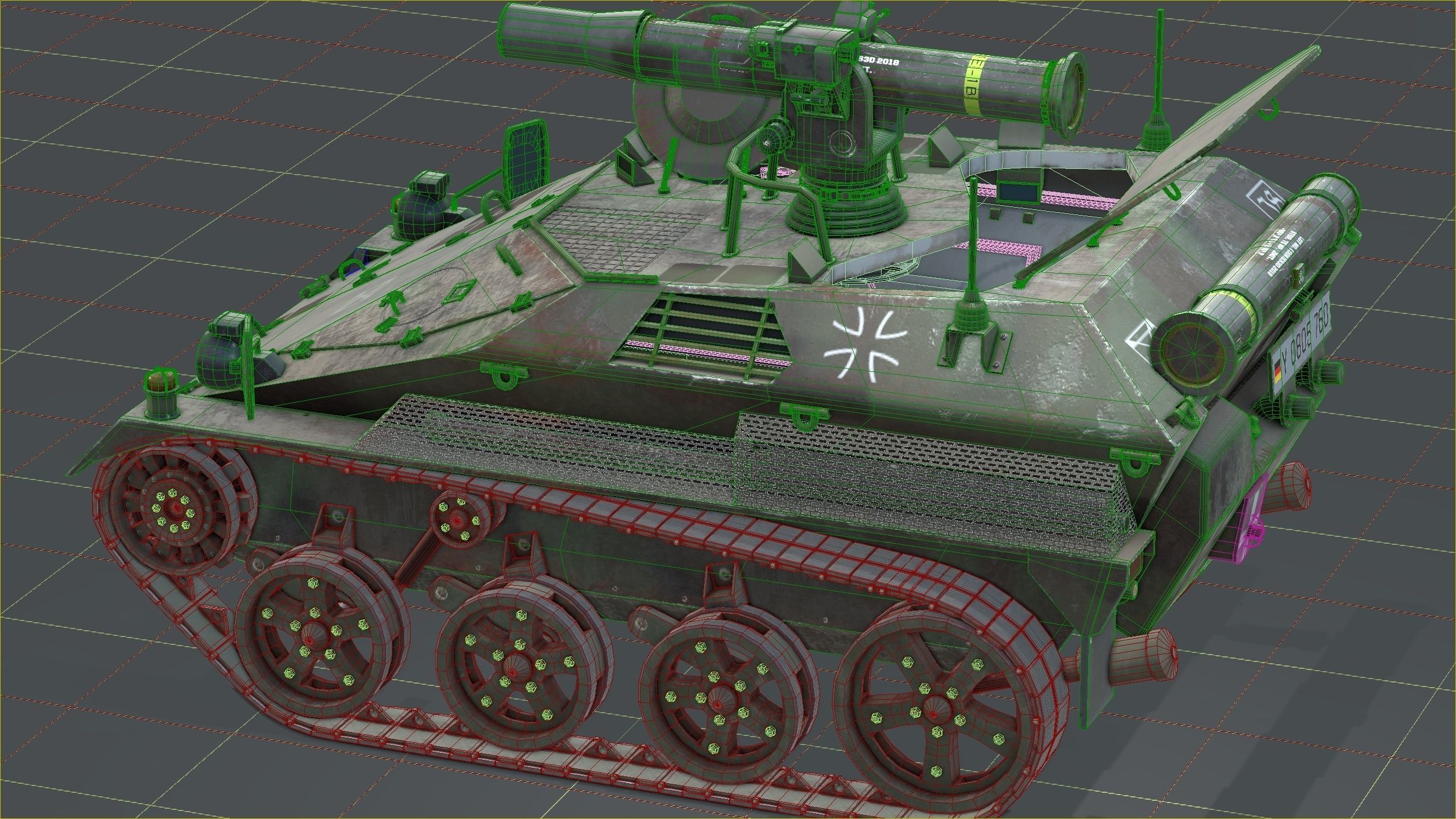 German Wiesel Tank with Tow Missile System and interiors Low-poly 3D model_51