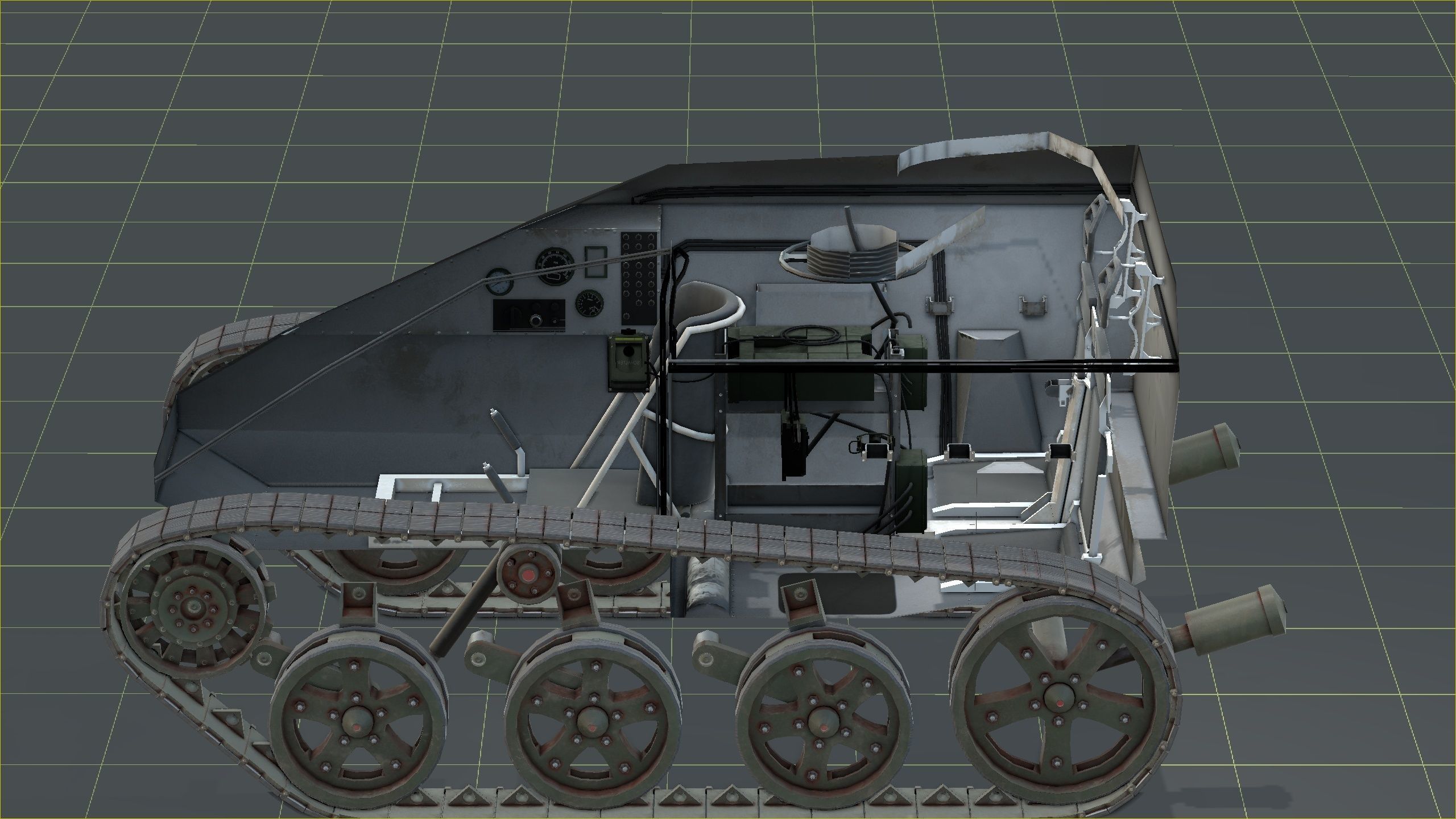 German Wiesel Tank with Tow Missile System and interiors Low-poly 3D model_34