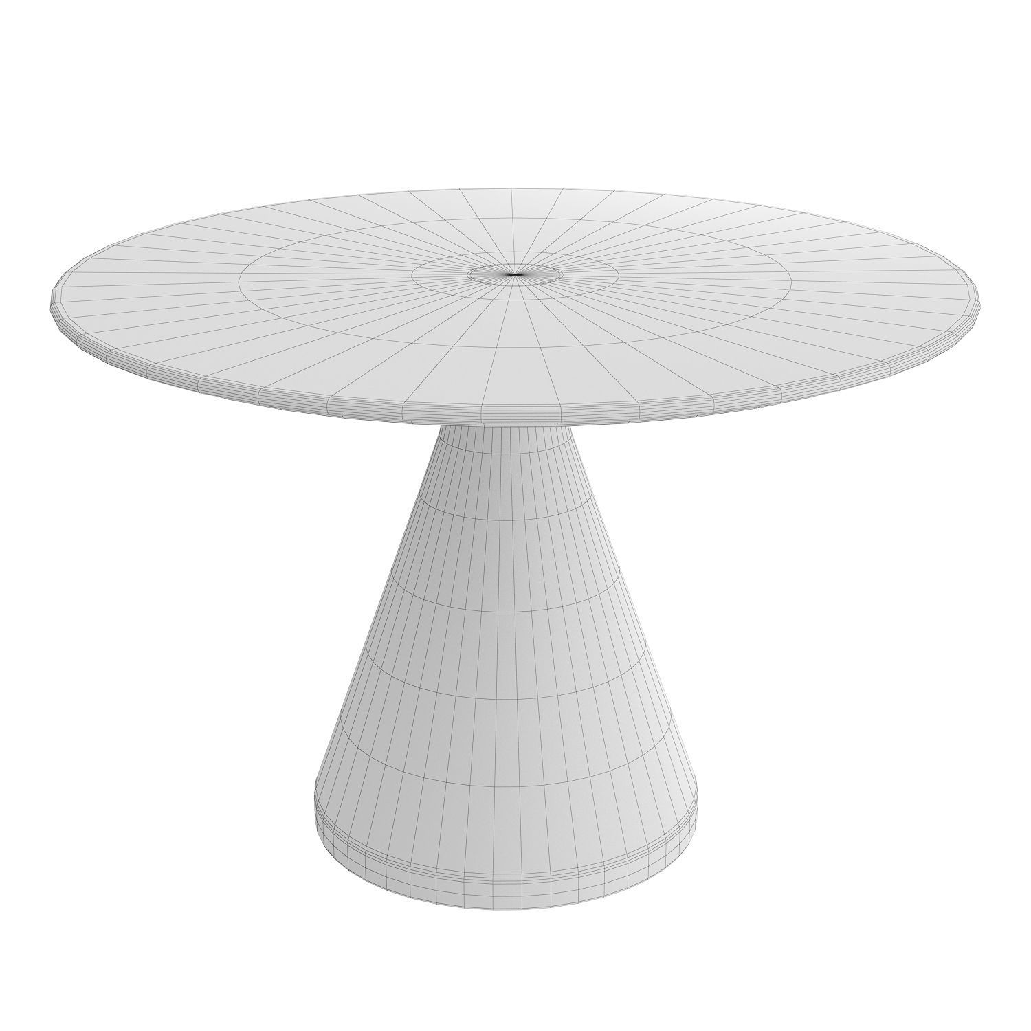 Silhouette Pedestal Marble Round Dining 3D model_5