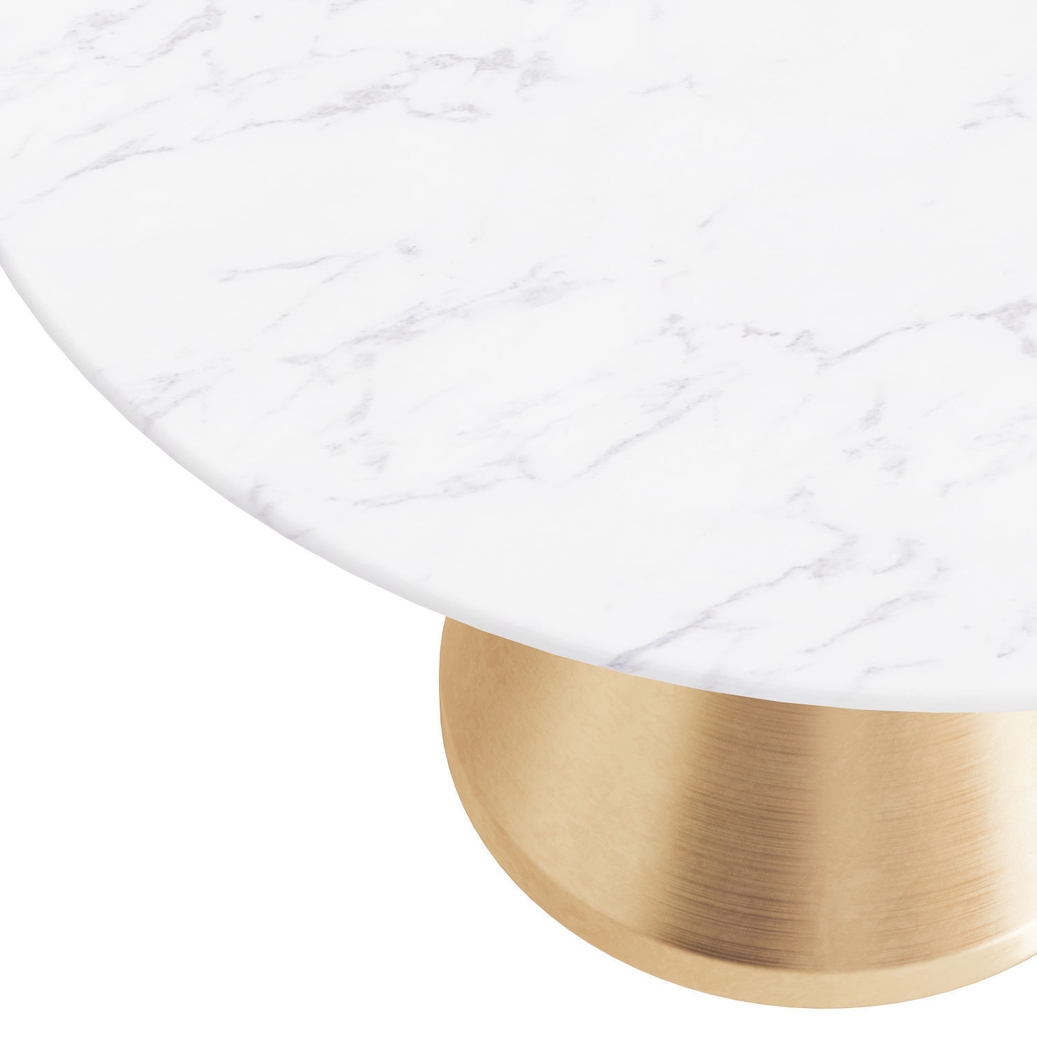 Silhouette Pedestal Marble Round Dining 3D model_1