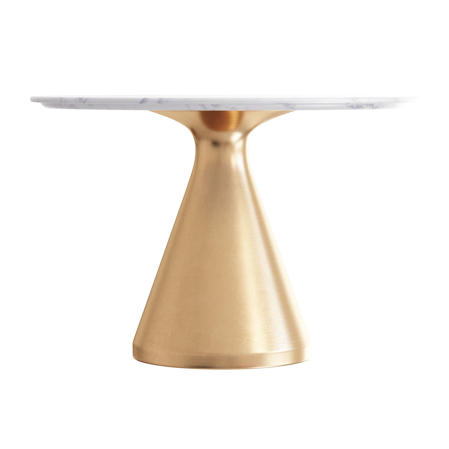 Silhouette Pedestal Marble Round Dining 3D model_2