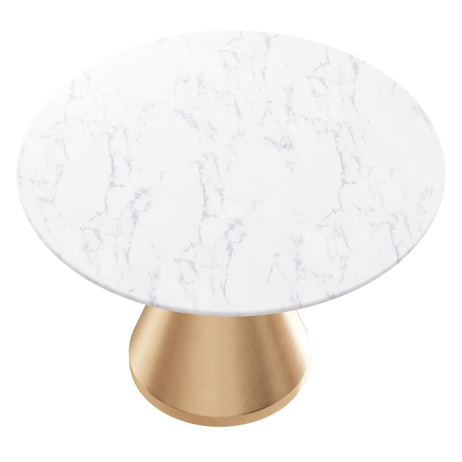 Silhouette Pedestal Marble Round Dining 3D model_3