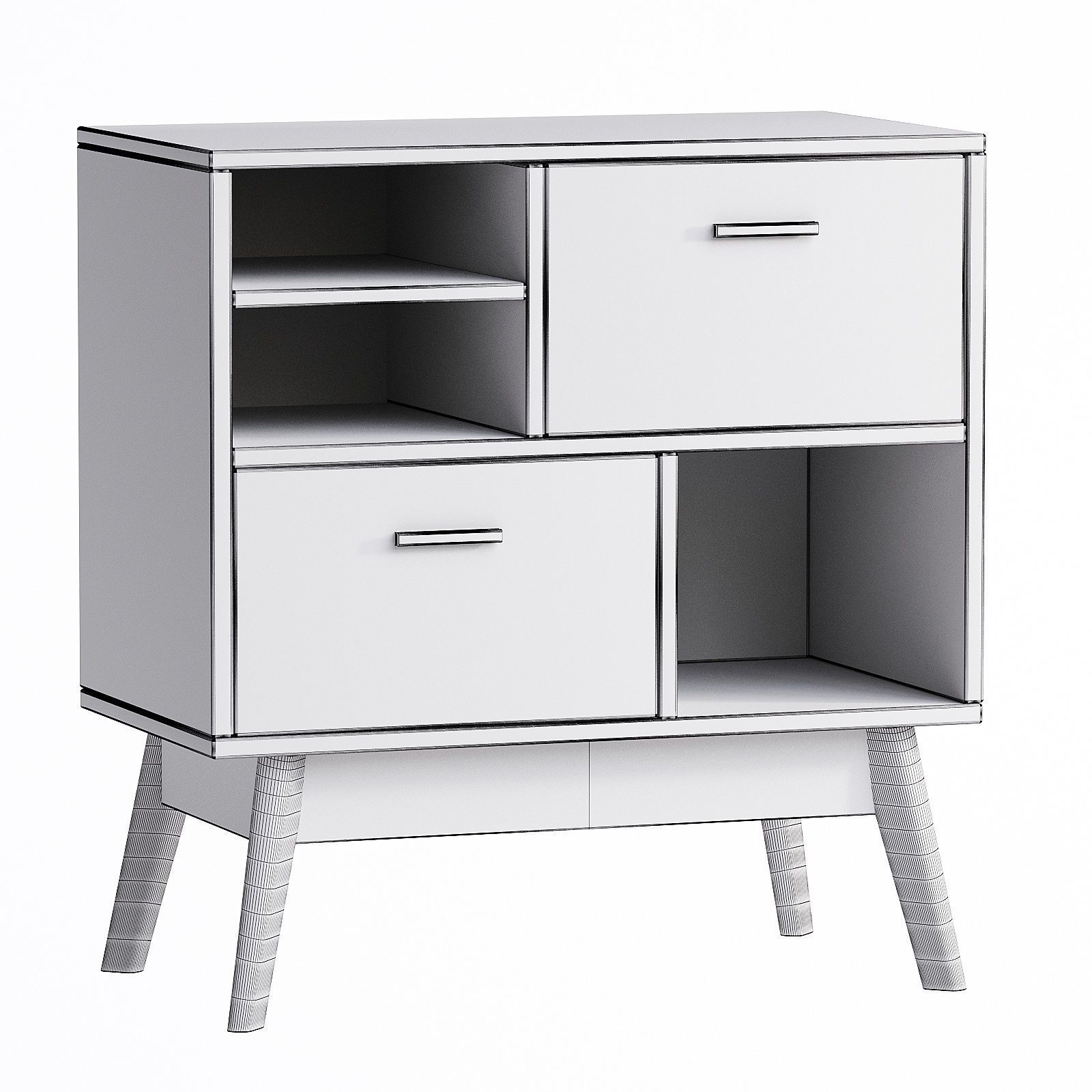 Chest of drawers Nordic 1 Wood Gray 3D model_2