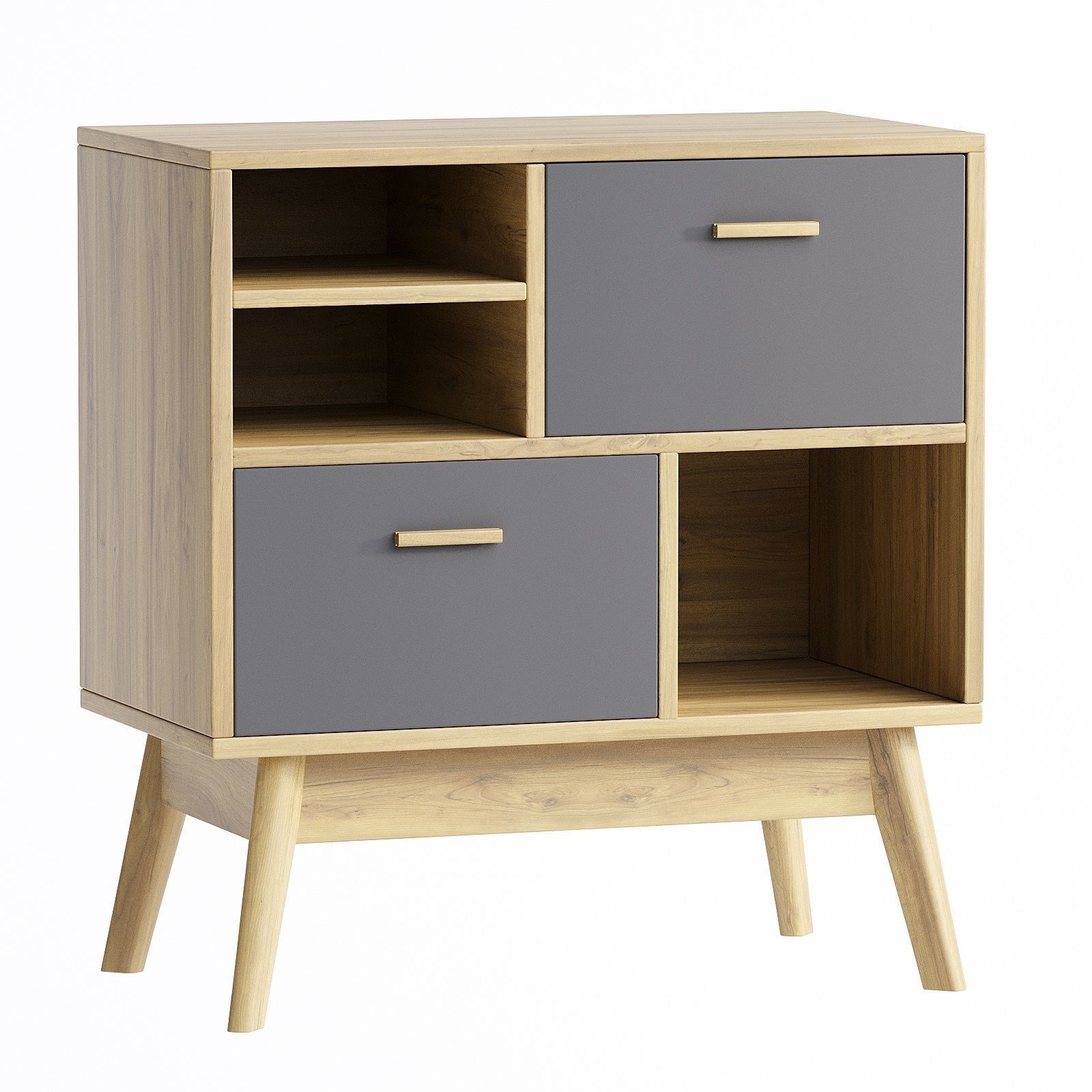 Chest of drawers Nordic 1 Wood Gray 3D model_1