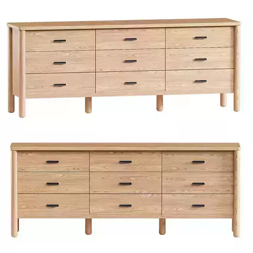 West Elm Hargrove Dresser 6 Drawer Dresser 3D model