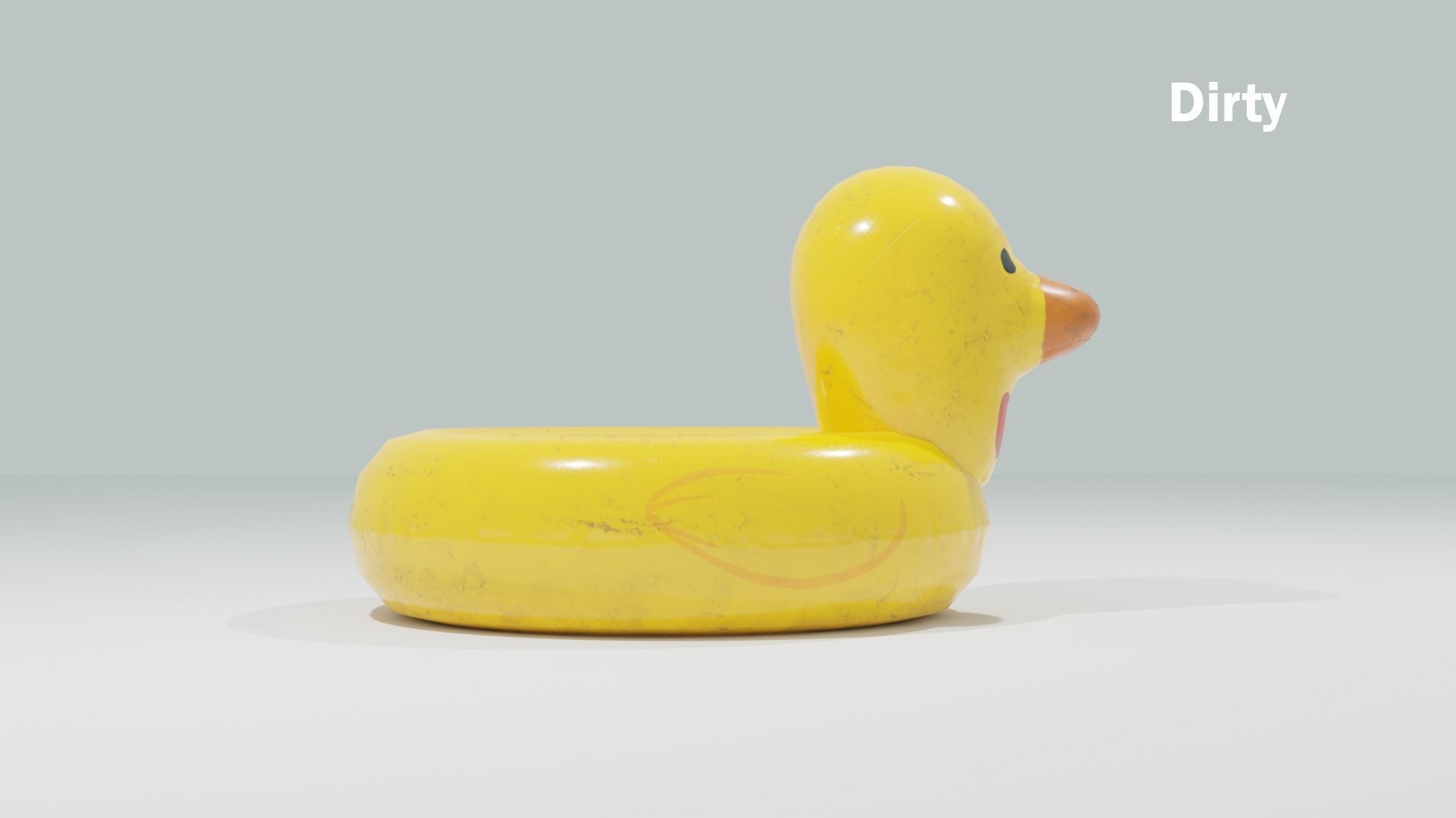 PBR Duck Inflatable Pool Float 4 Styles Low-poly 3D model_5