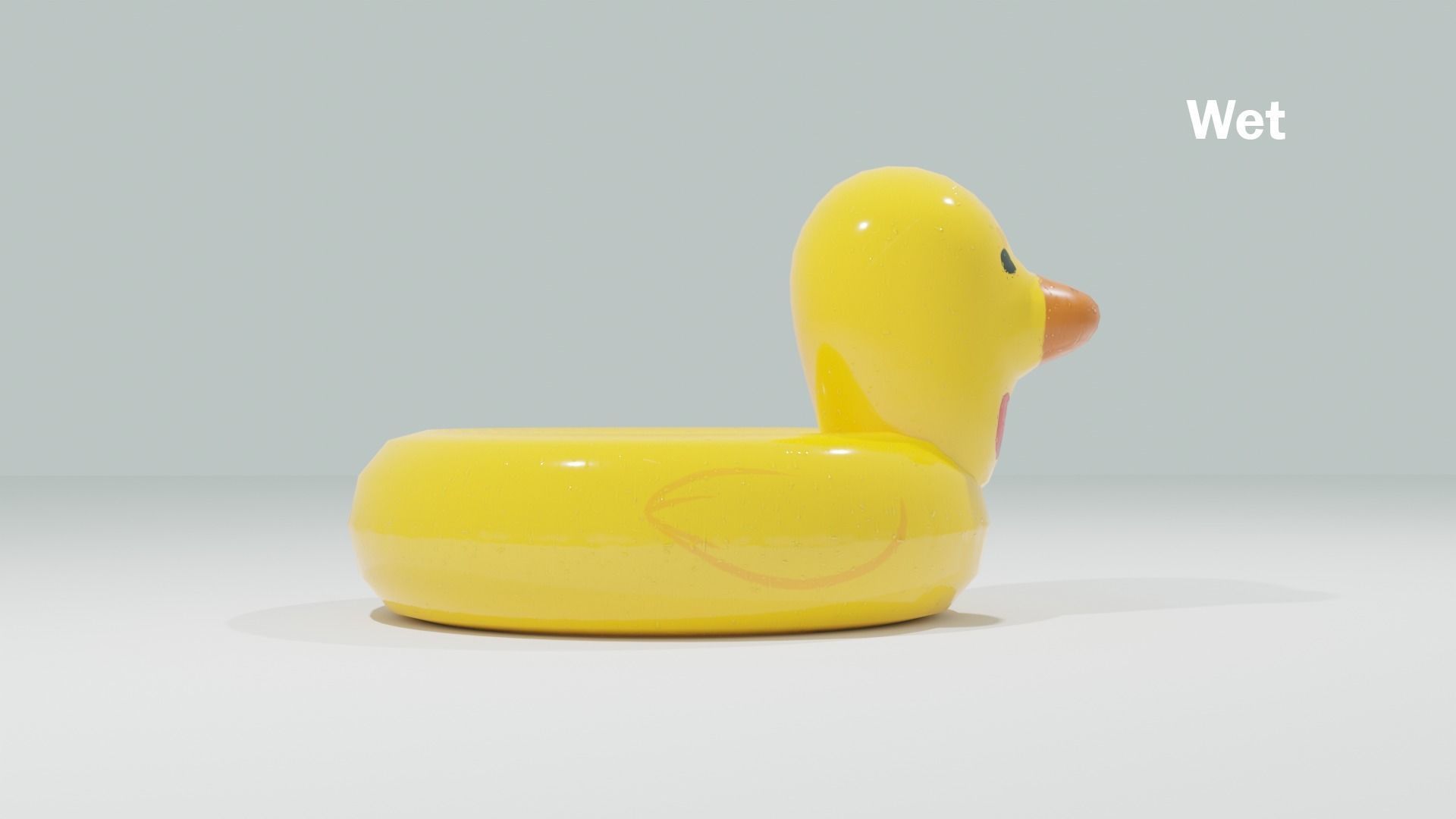 PBR Duck Inflatable Pool Float 4 Styles Low-poly 3D model_3