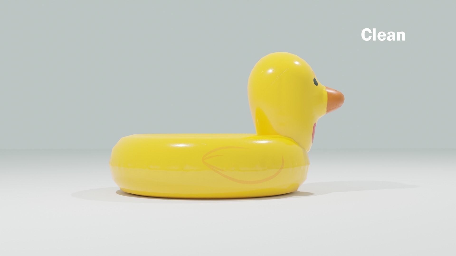 PBR Duck Inflatable Pool Float 4 Styles Low-poly 3D model_4