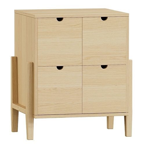 Lubin Storage Chest of drawers in solid teak 3D model