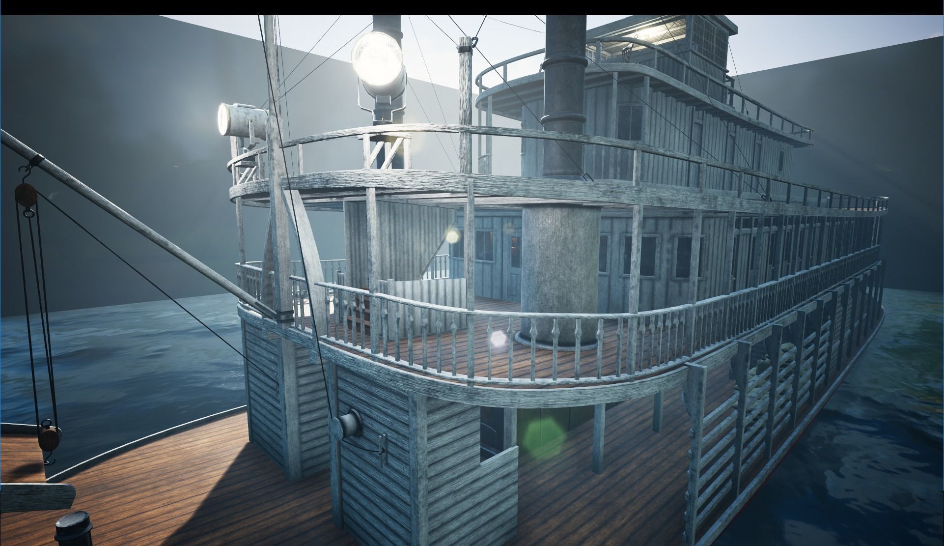 Steamboat Low-poly 3D model_19