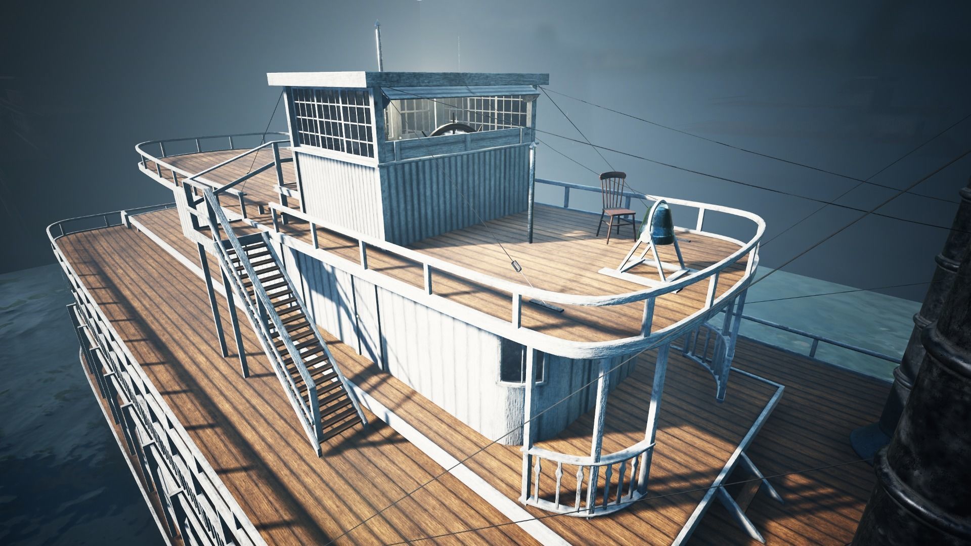 Steamboat Low-poly 3D model_11