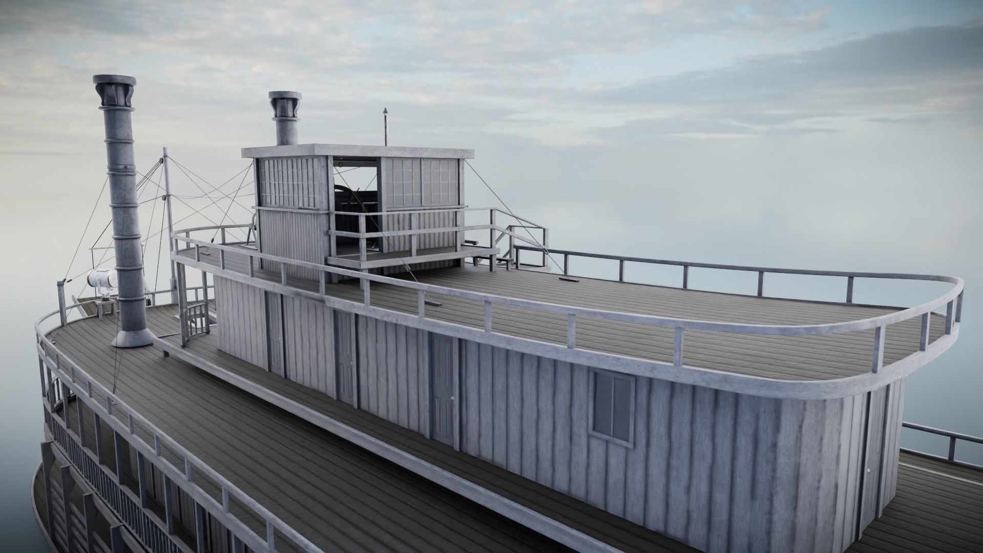 Steamboat Low-poly 3D model_18