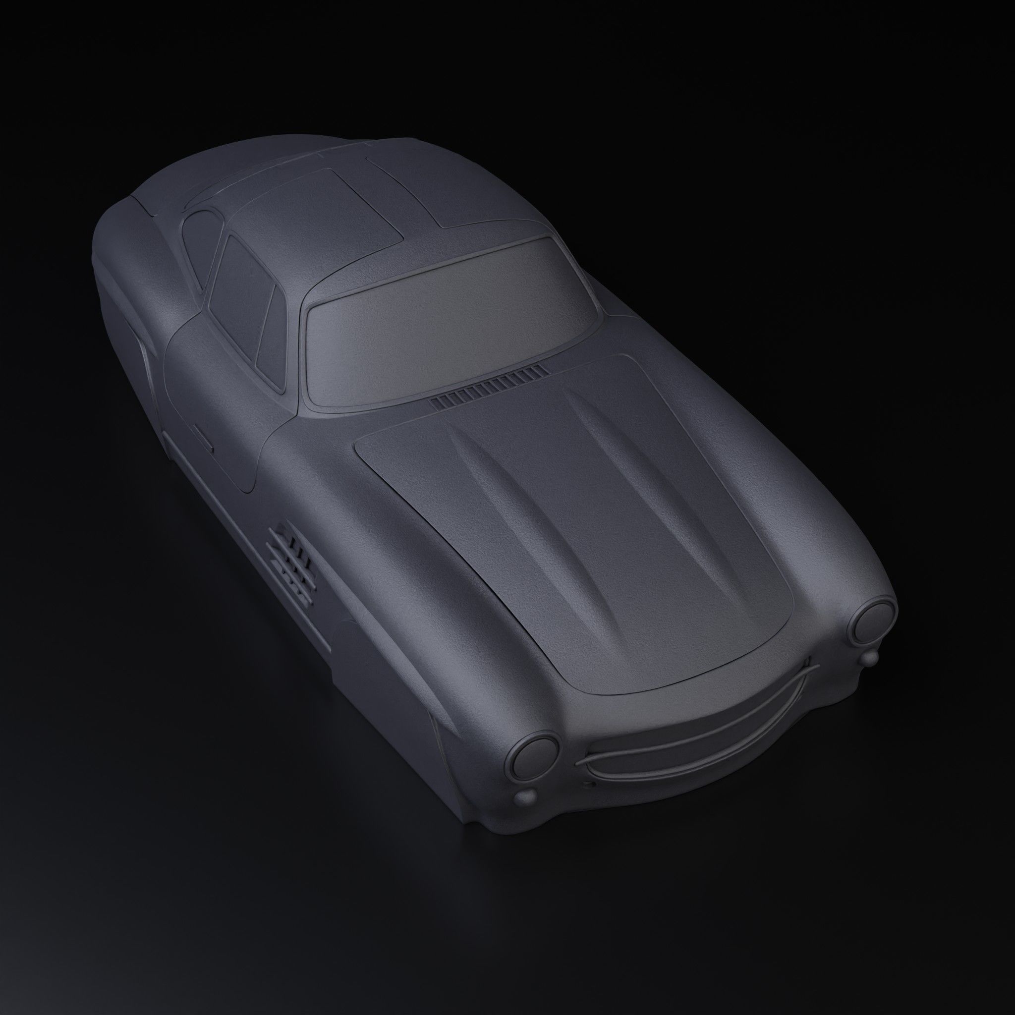 Mercedes 300SL simplified decorative model 3D print model_3