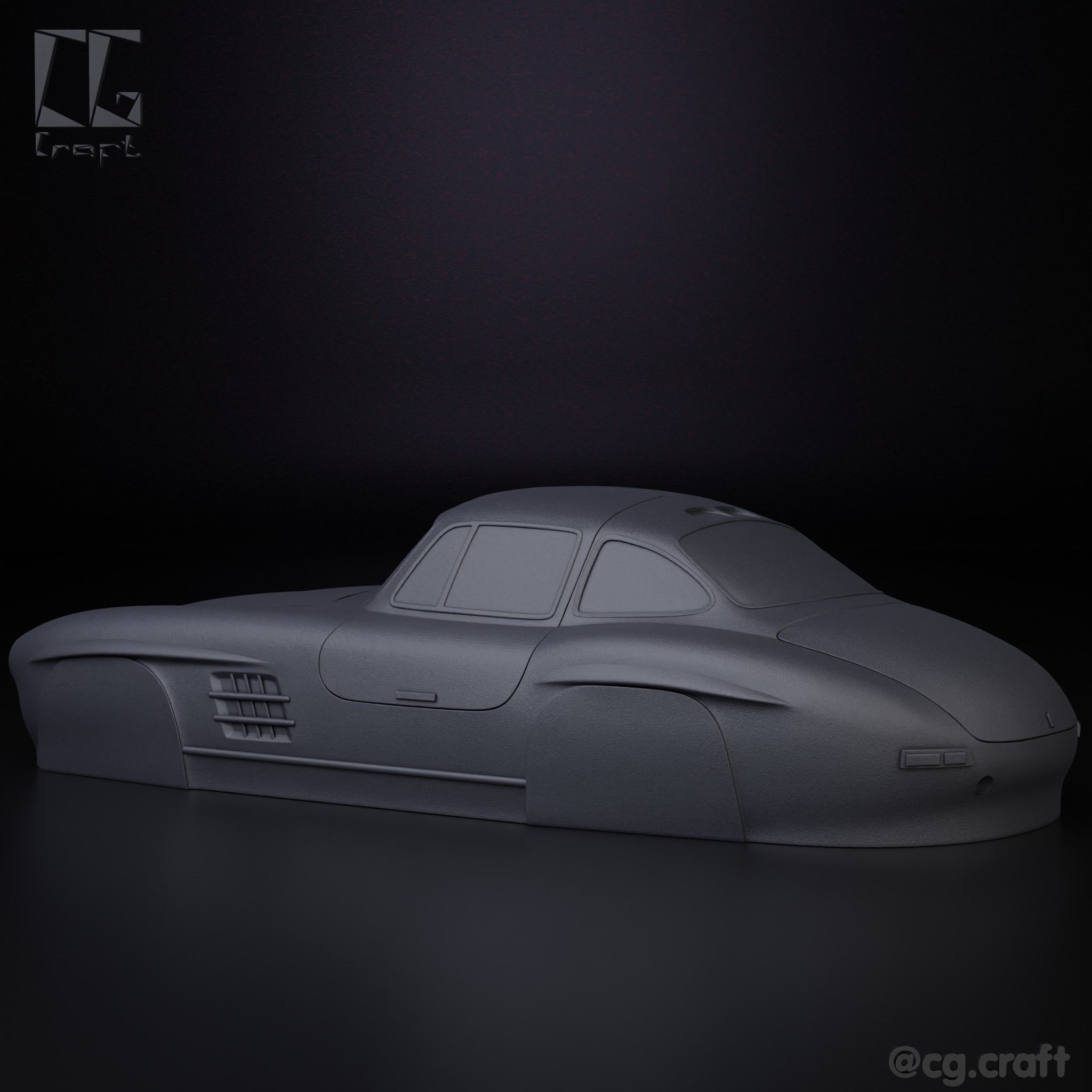 Mercedes 300SL simplified decorative model 3D print model_1