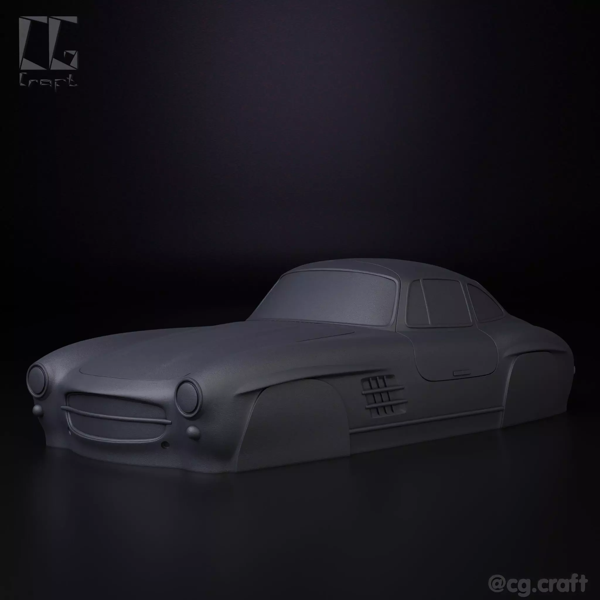 Mercedes 300SL simplified decorative model 3D print model_0