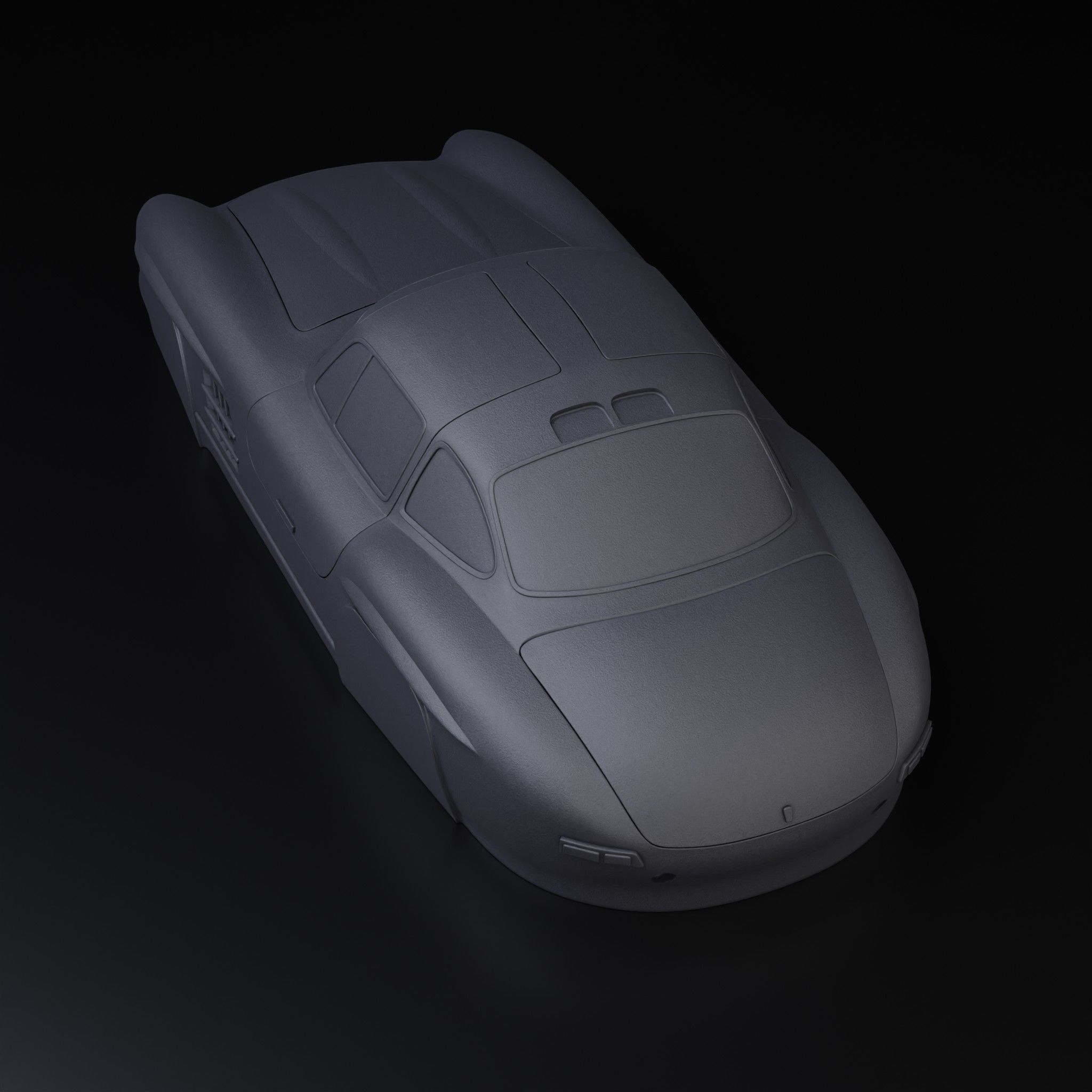 Mercedes 300SL simplified decorative model 3D print model_5