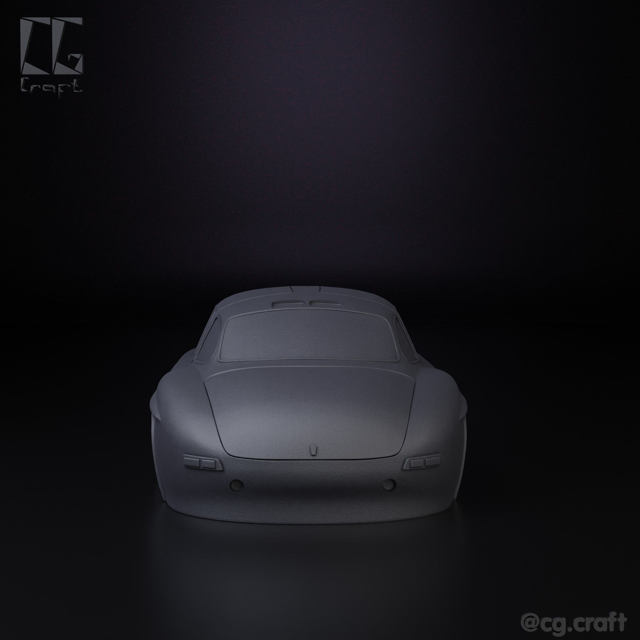 Mercedes 300SL simplified decorative model 3D print model_2