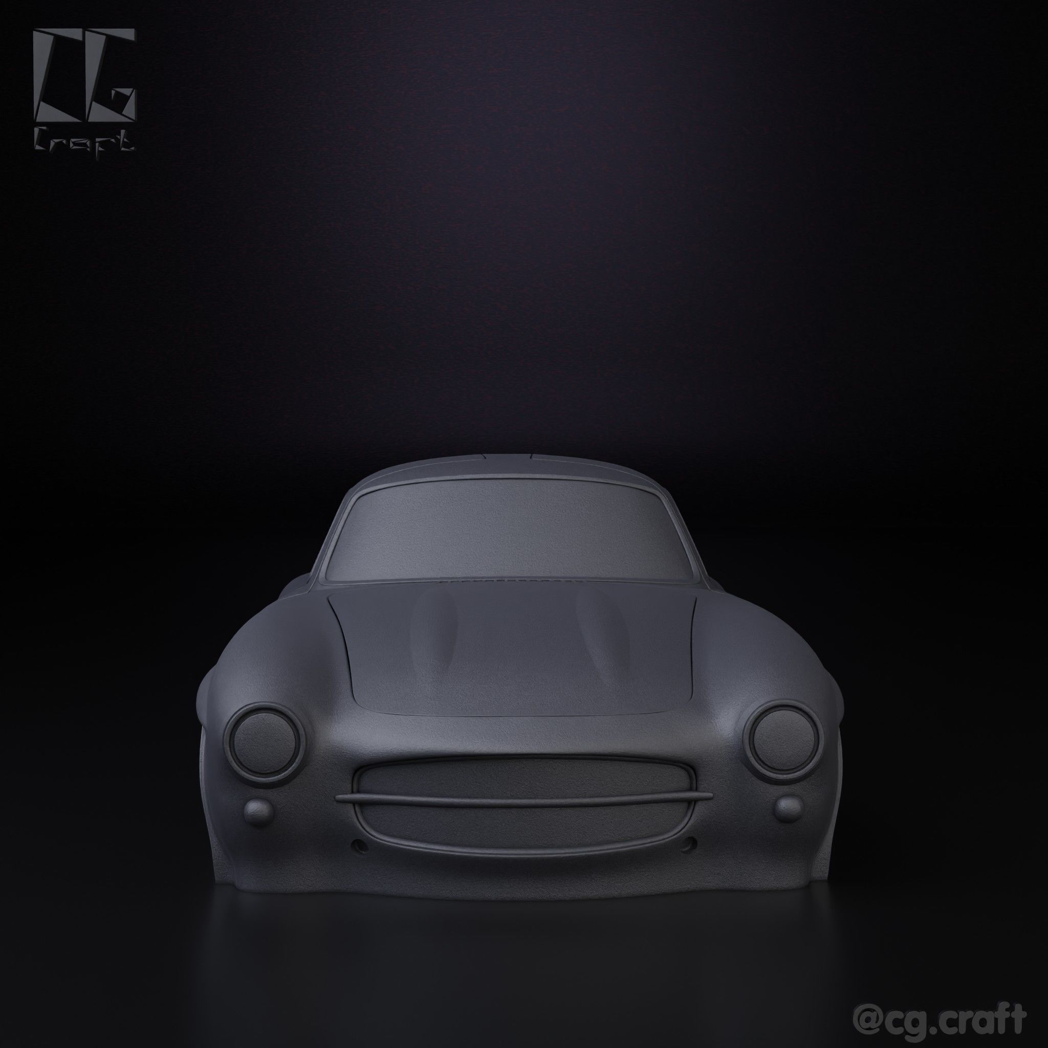 Mercedes 300SL simplified decorative model 3D print model_4
