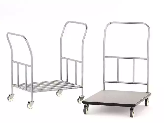 Low-Poly Luggage Trolley