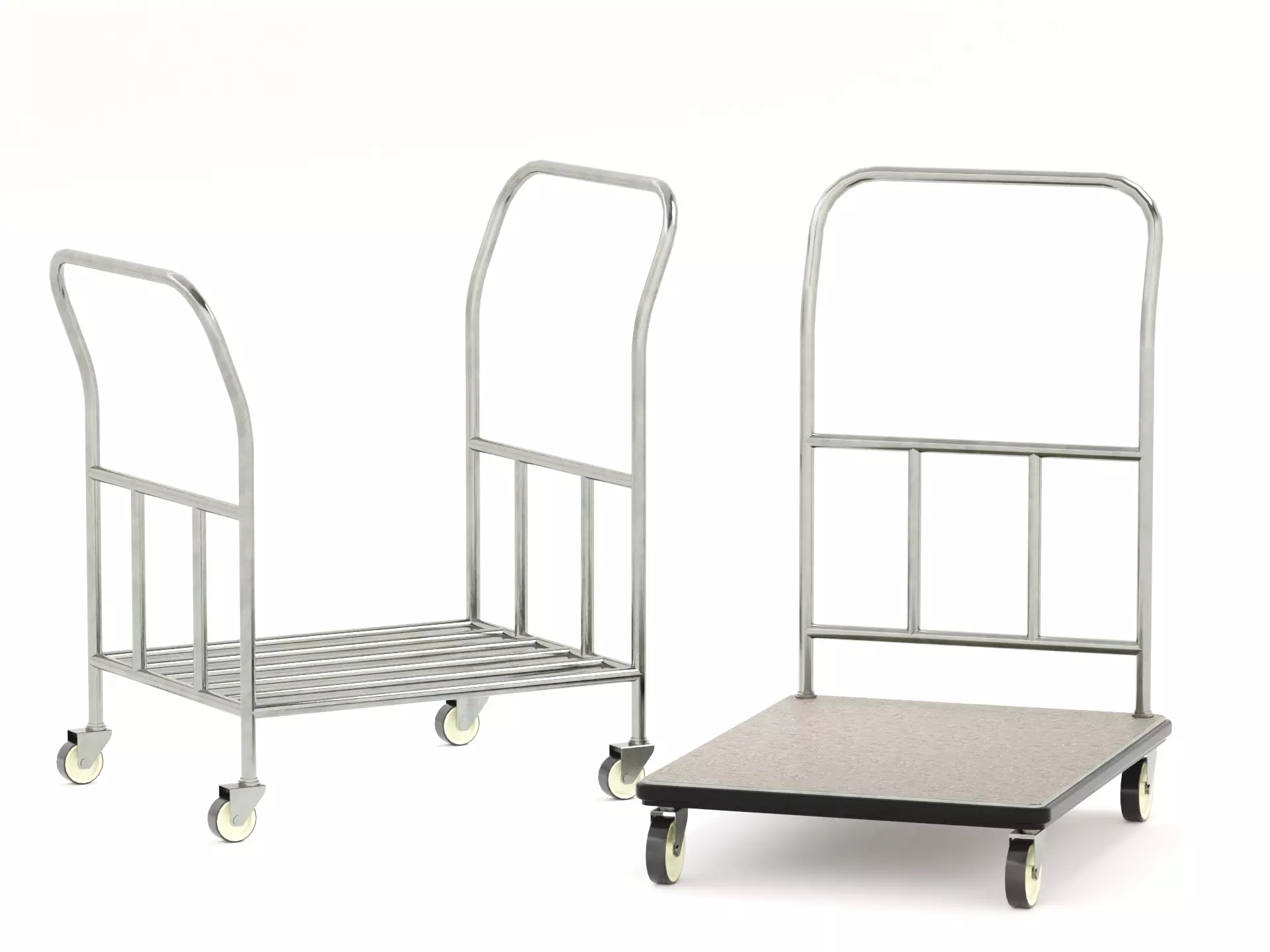 Low-Poly Luggage Trolley Low-poly 3D model_0