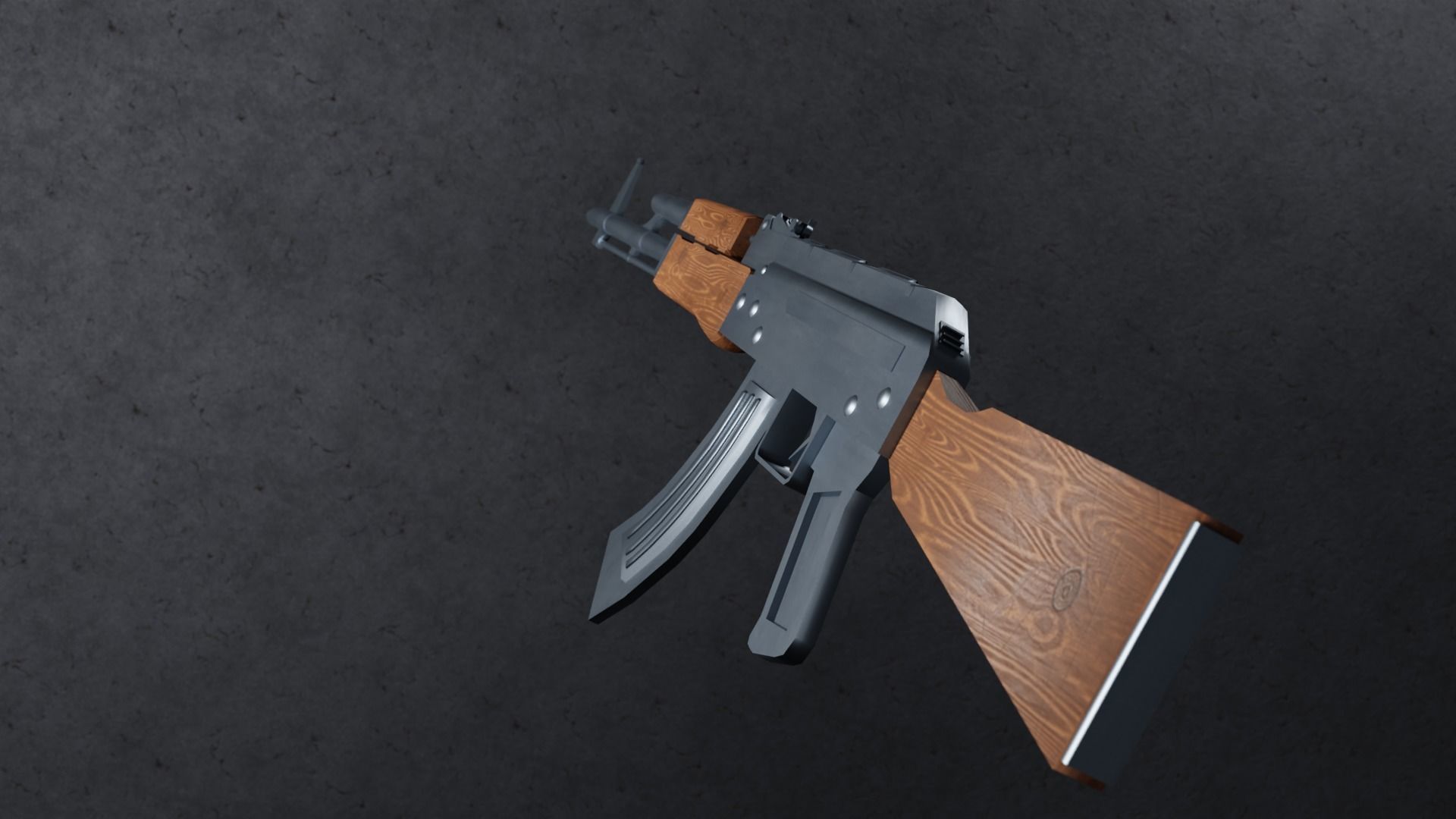  Low-Poly AK-47 Assault Rifle 3D Model for Games Low-poly 3D model_1