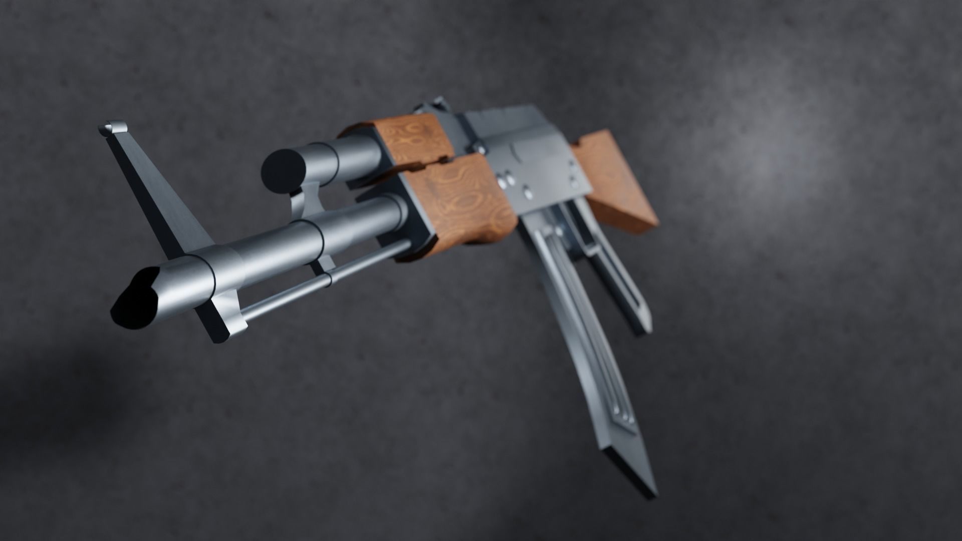  Low-Poly AK-47 Assault Rifle 3D Model for Games Low-poly 3D model_2