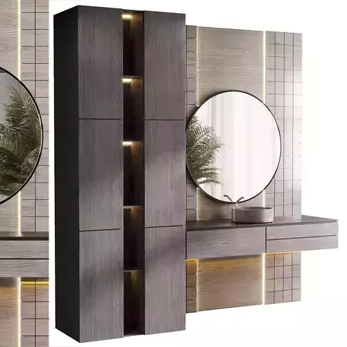 Bathroom furniture by Faucet Mina set 63  Low-poly 3D model