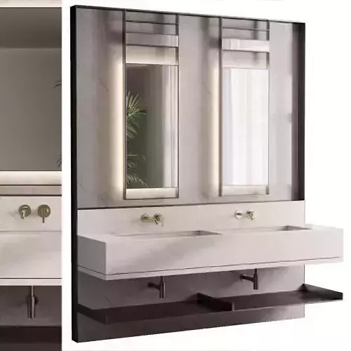 Bathroom furniture by inbani faucet set 62 Low-poly 3D model
