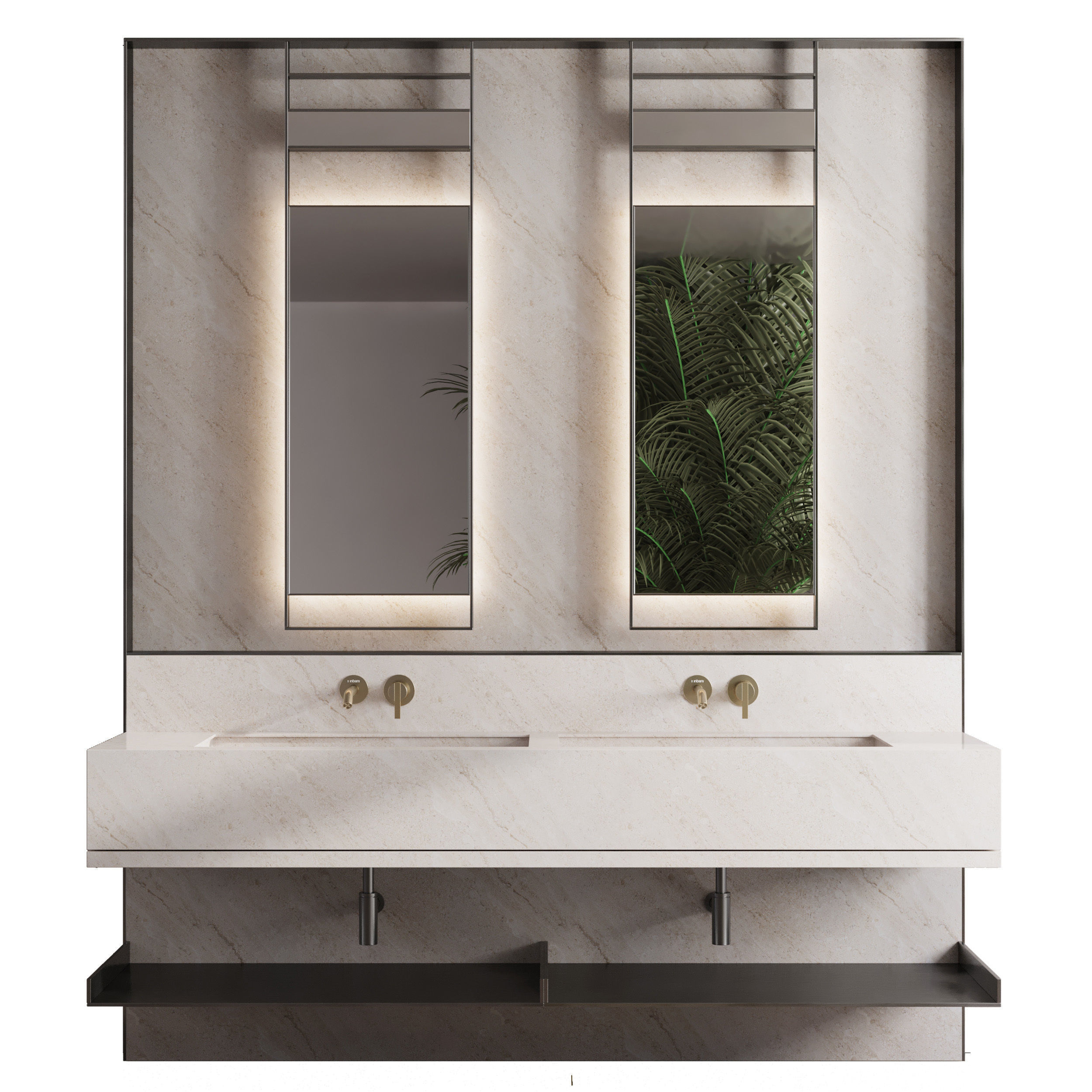 Bathroom furniture by inbani faucet set 62 Low-poly 3D model_3