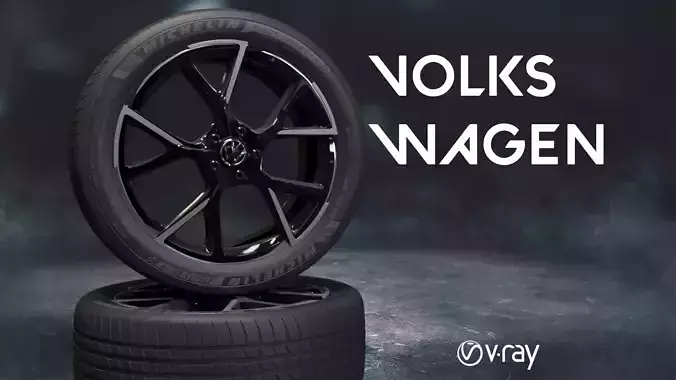 Volkswagen 2 car tyre 3D model