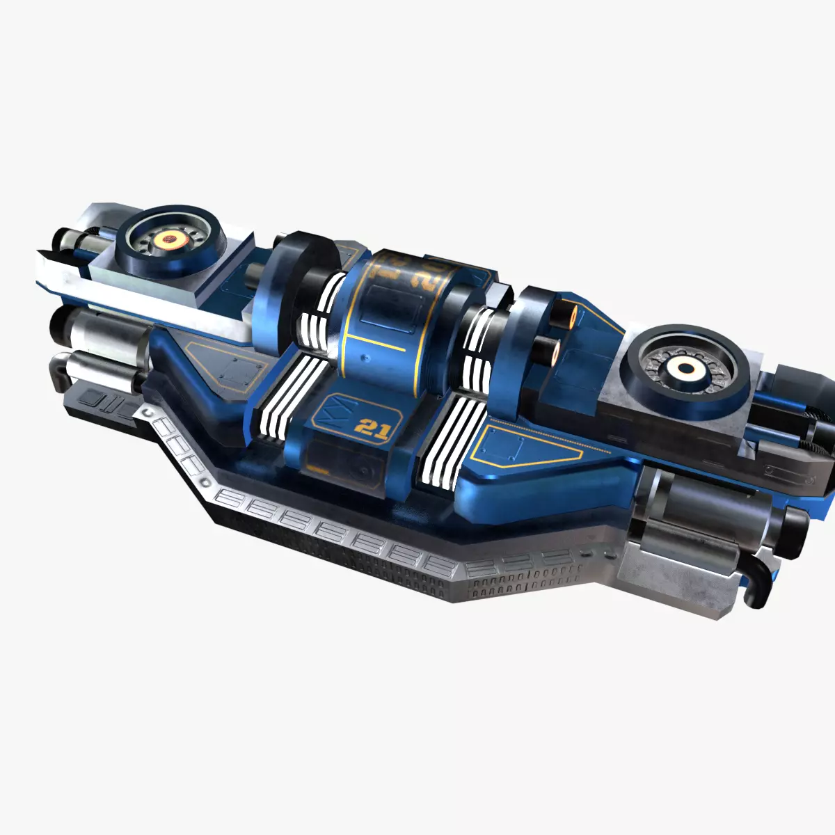 SCI-FI Motor Shield ship space Low-poly 3D model