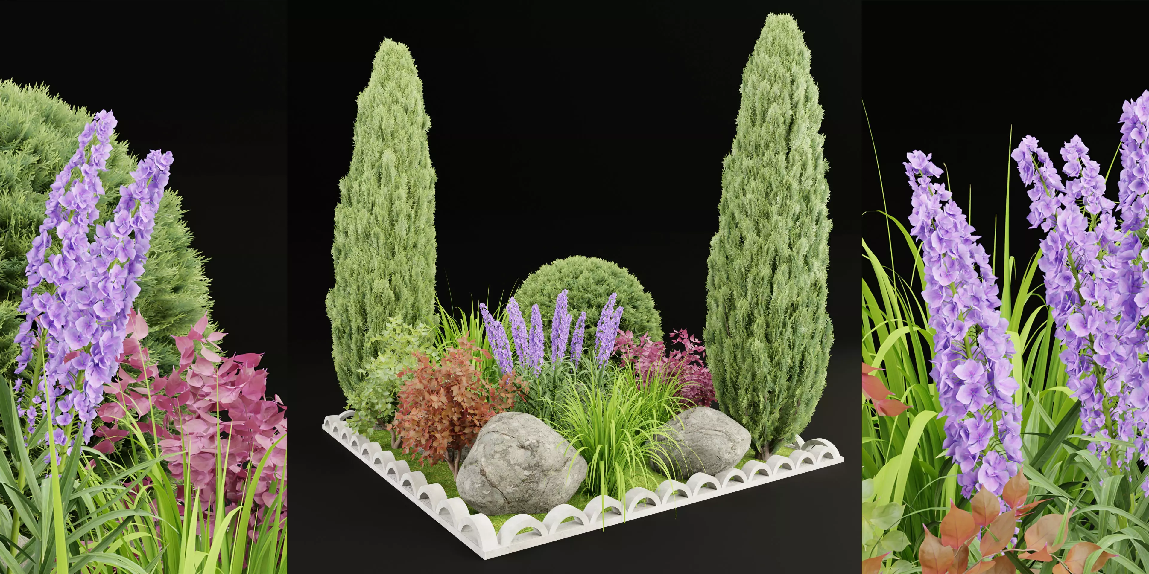 outdoor plants collection vol 27-Blender 3D model