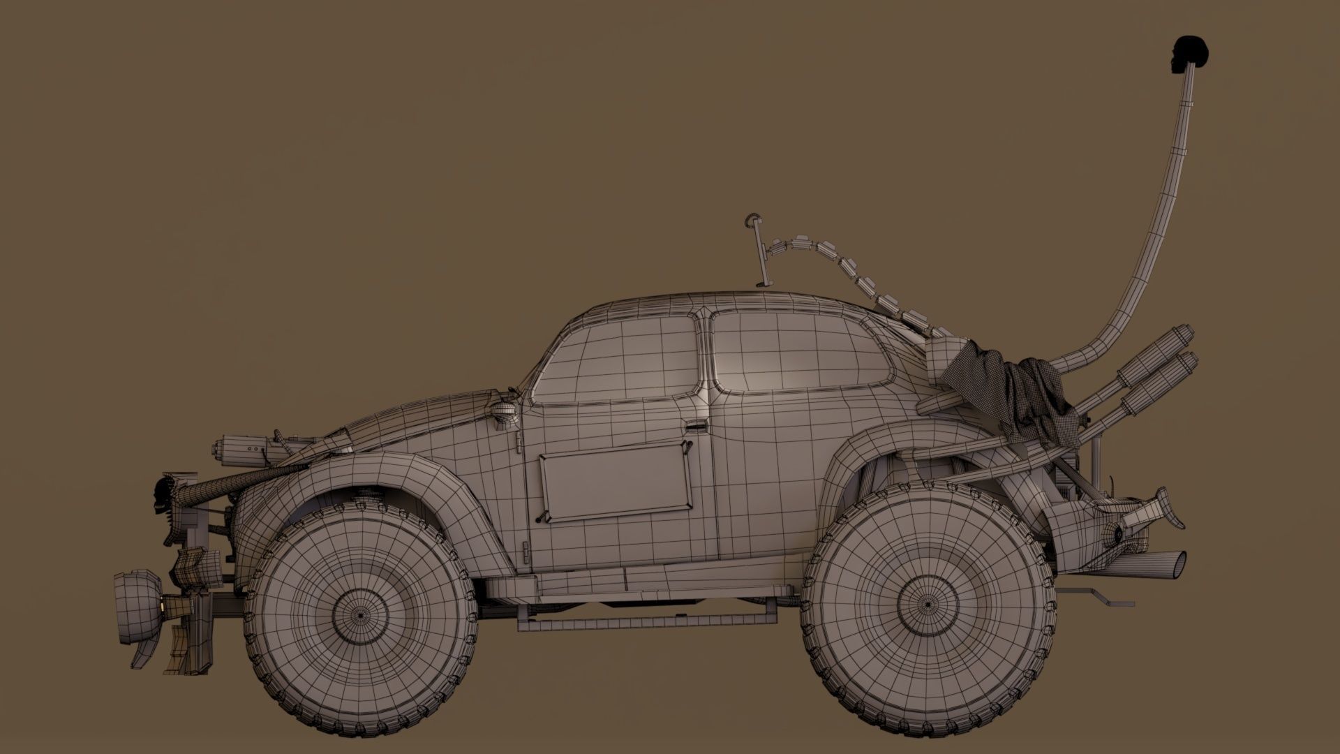 Mad Max VW Dune Buggy Low-poly 3D model_25