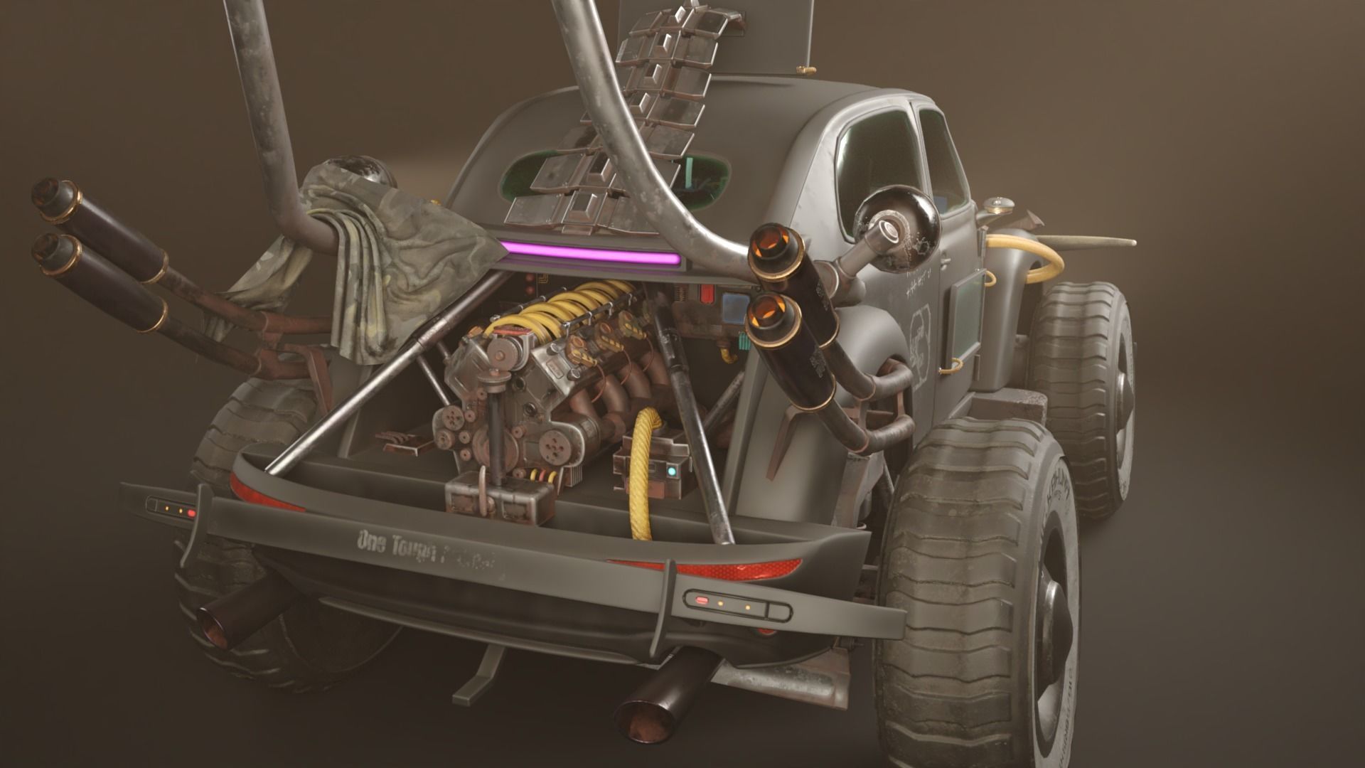 Mad Max VW Dune Buggy Low-poly 3D model_10