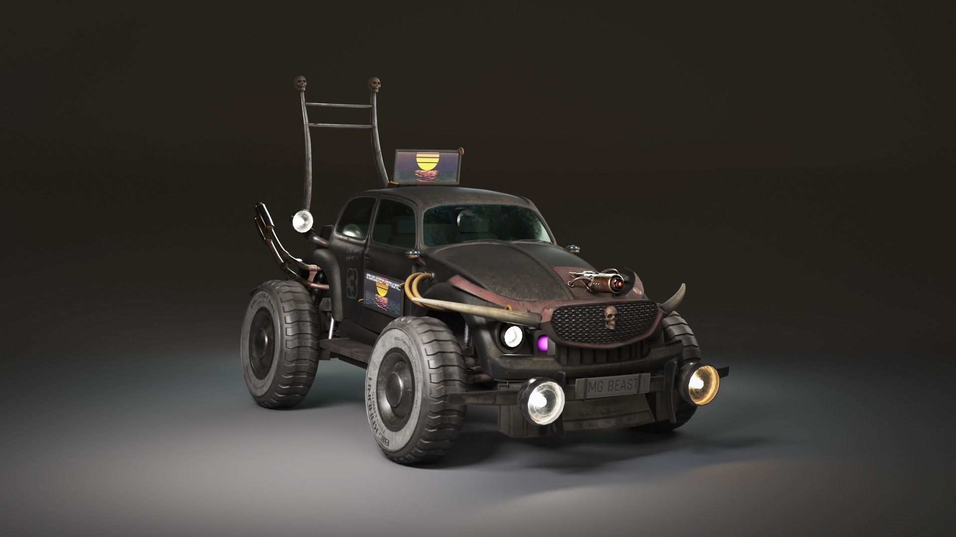 Mad Max VW Dune Buggy Low-poly 3D model_4