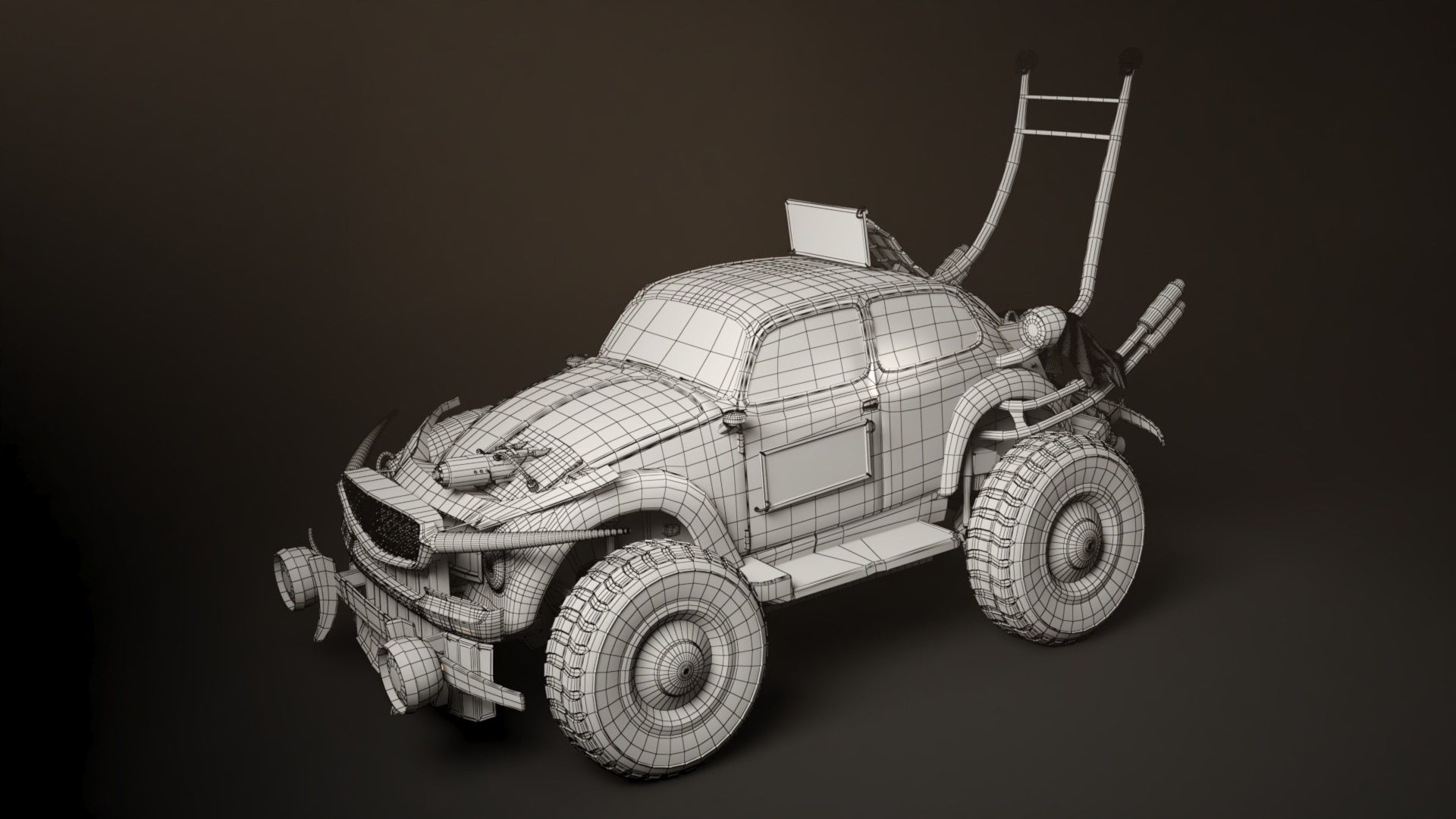 Mad Max VW Dune Buggy Low-poly 3D model_21