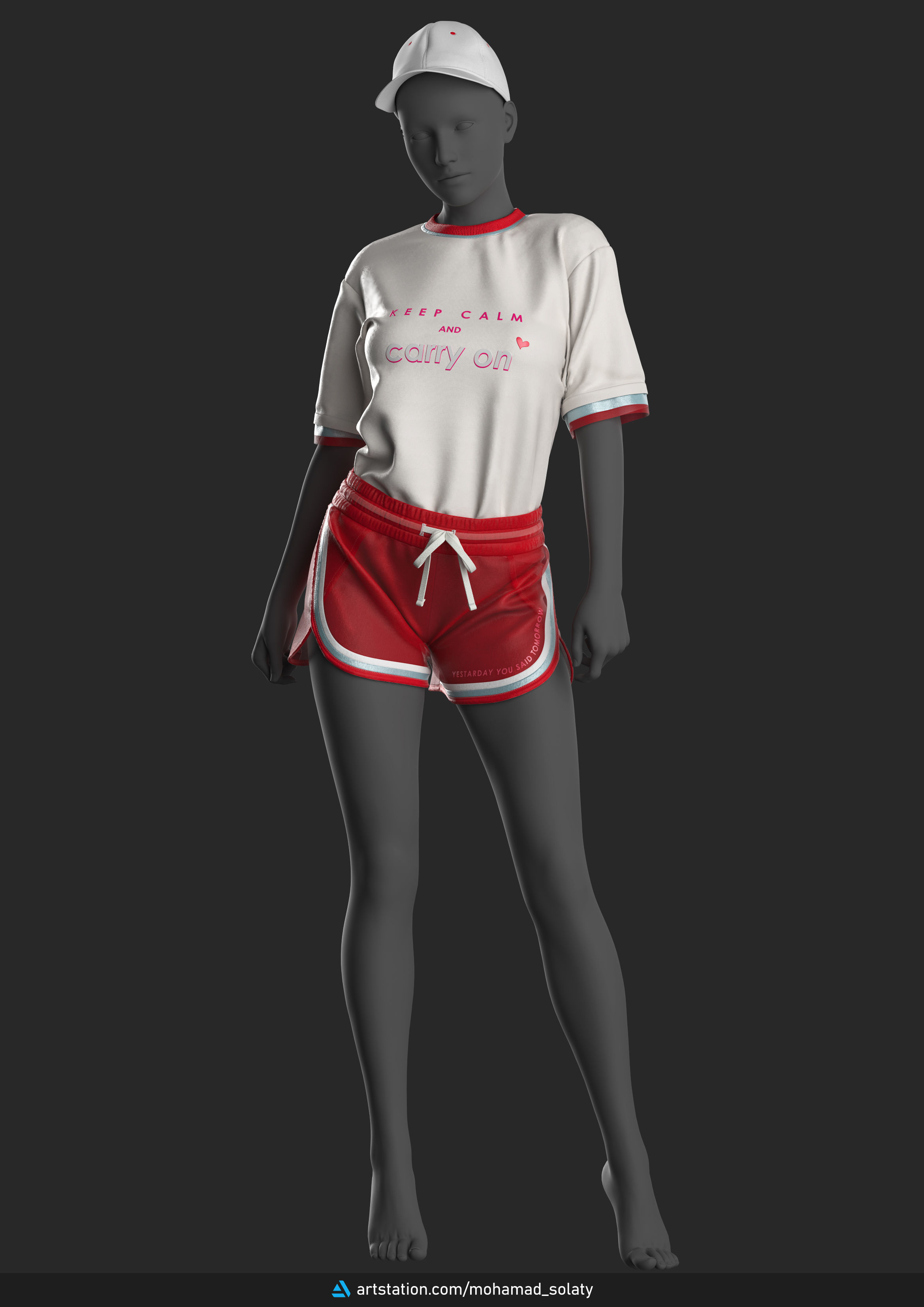 Girls Outfit 45 - Marvelous Designer 3D model_1
