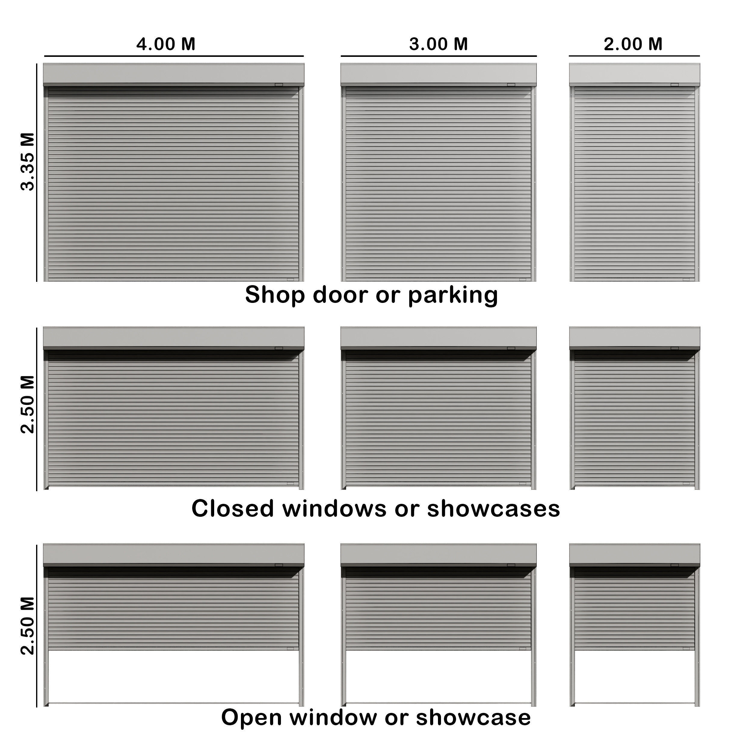 External electric shutter - outdoor blinds Low-poly 3D model_6