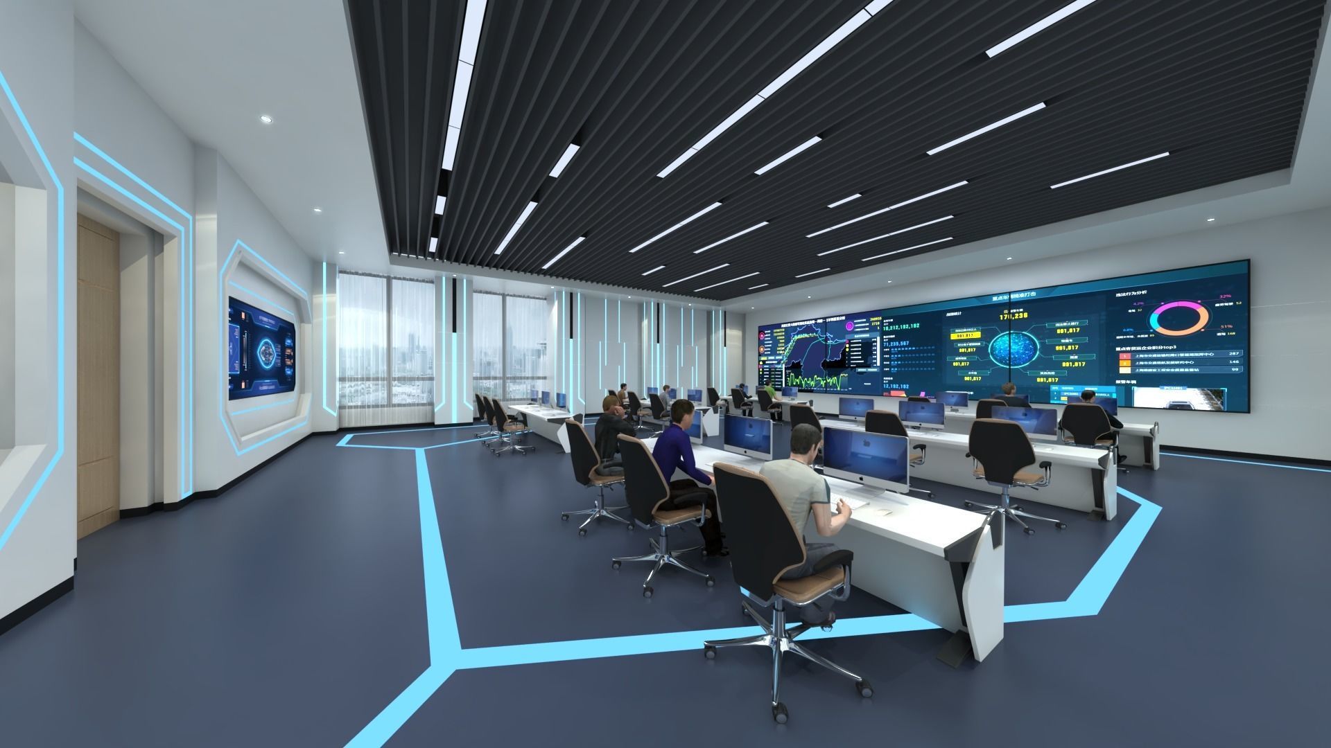 Command room monitoring center 3D model_4