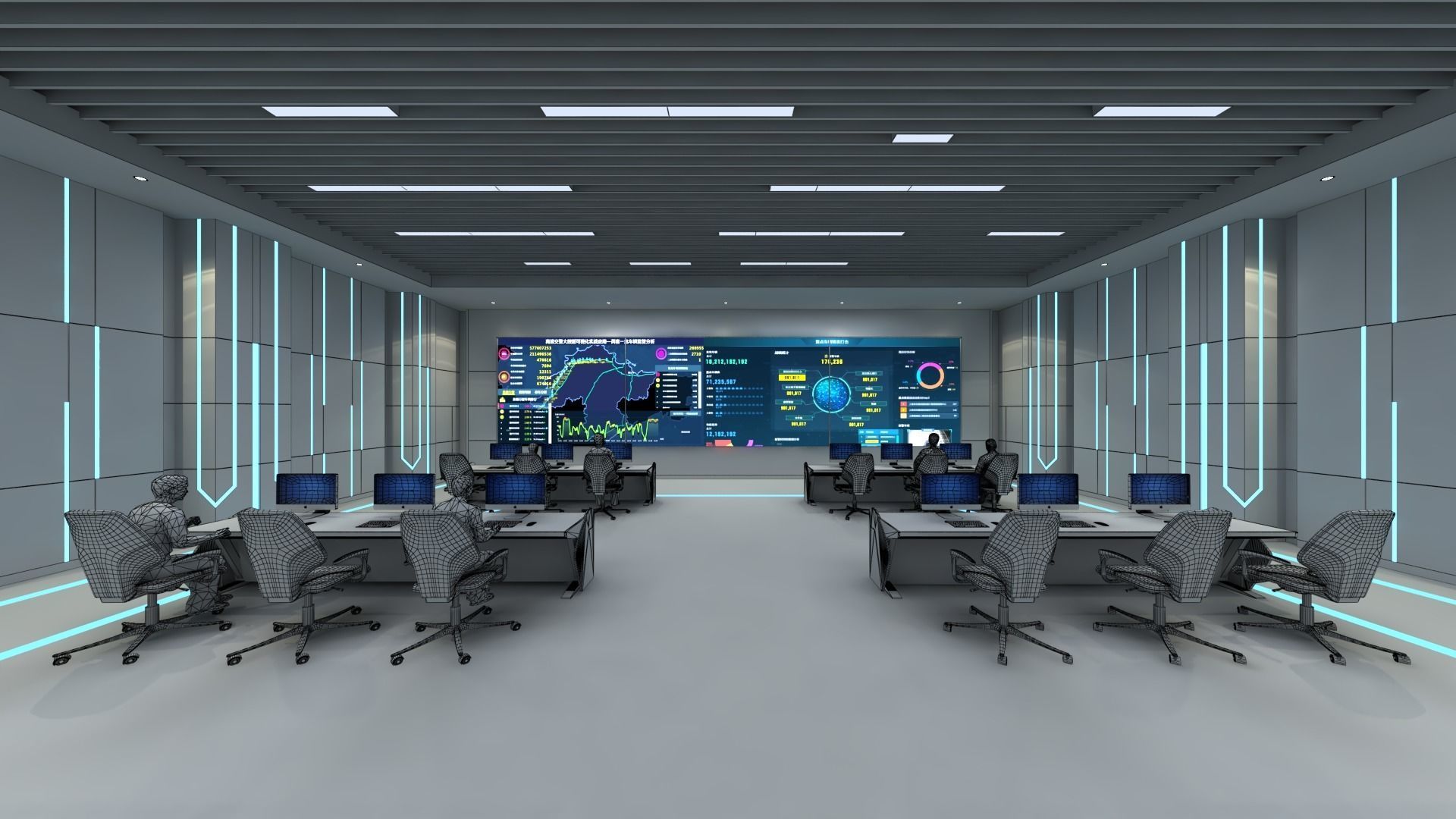 Command room monitoring center 3D model_7