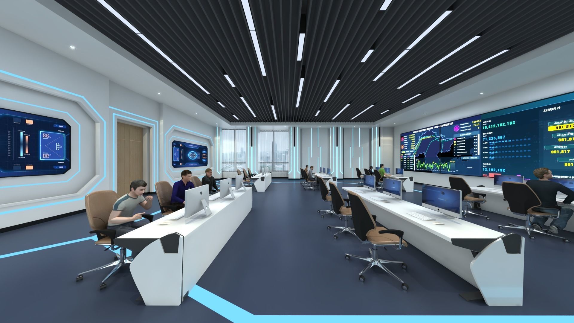 Command room monitoring center 3D model_6