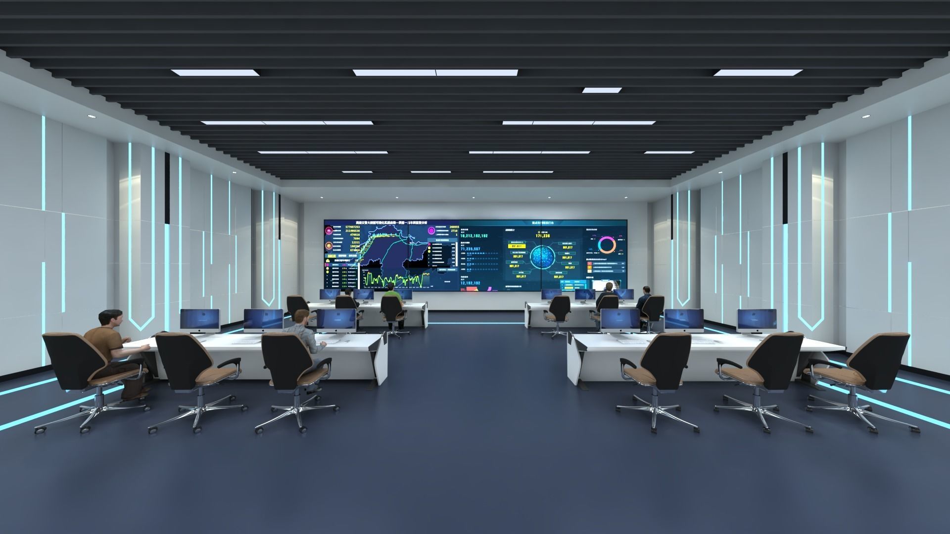 Command room monitoring center 3D model_1