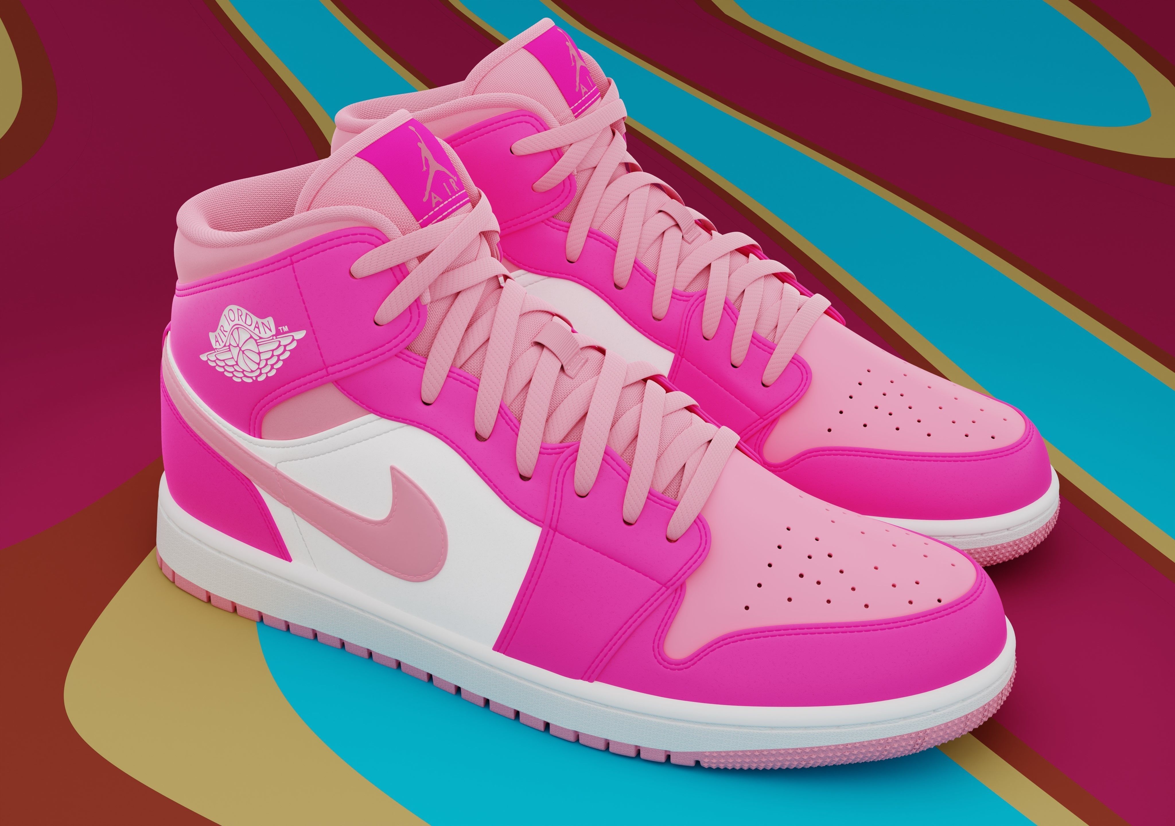 Air Jordan 1 Mid 3D model_2