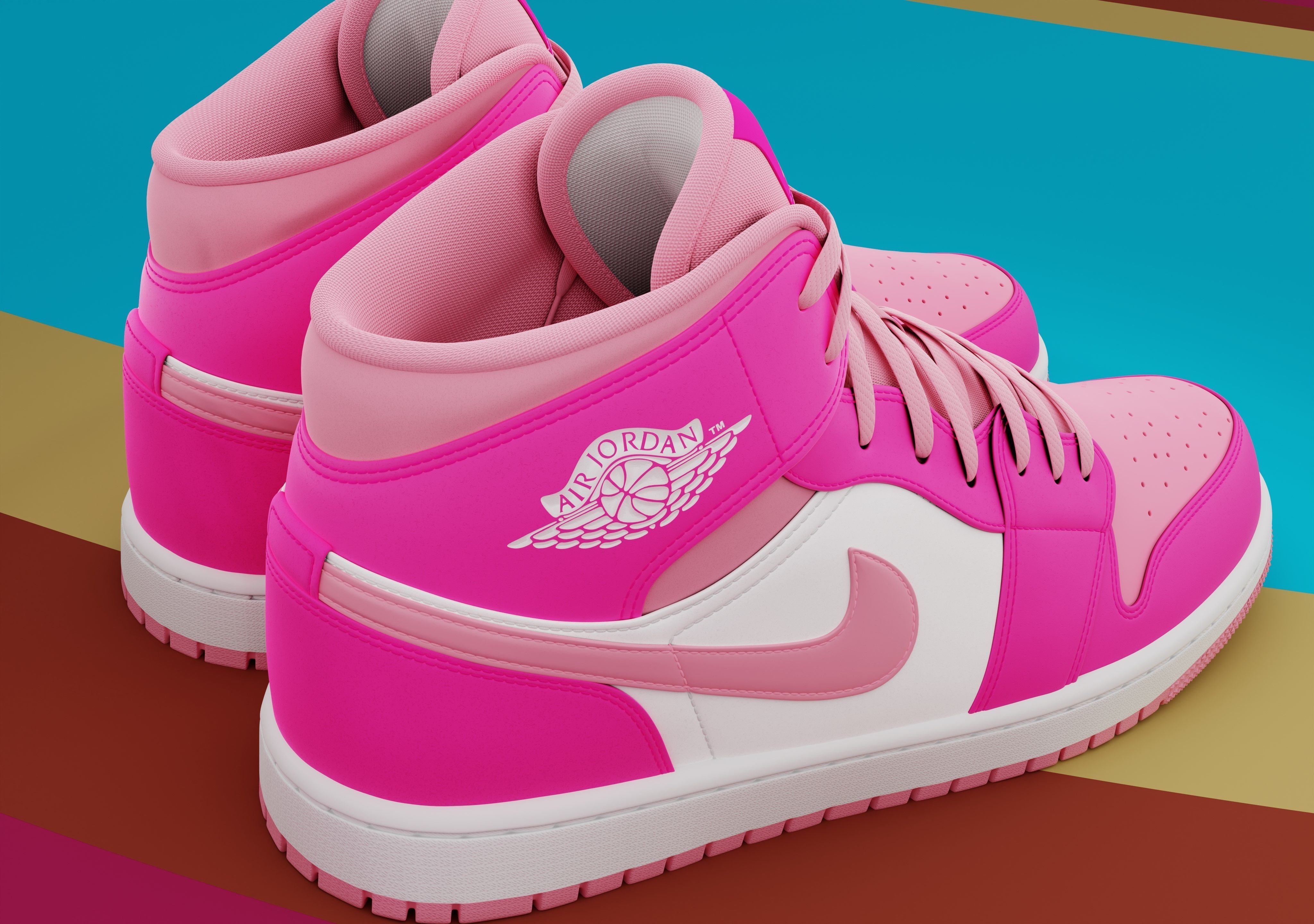 Air Jordan 1 Mid 3D model_3