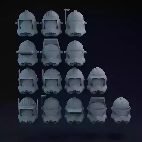 Phase 2 Clone Helmets one-twelfth Scale 3D print model