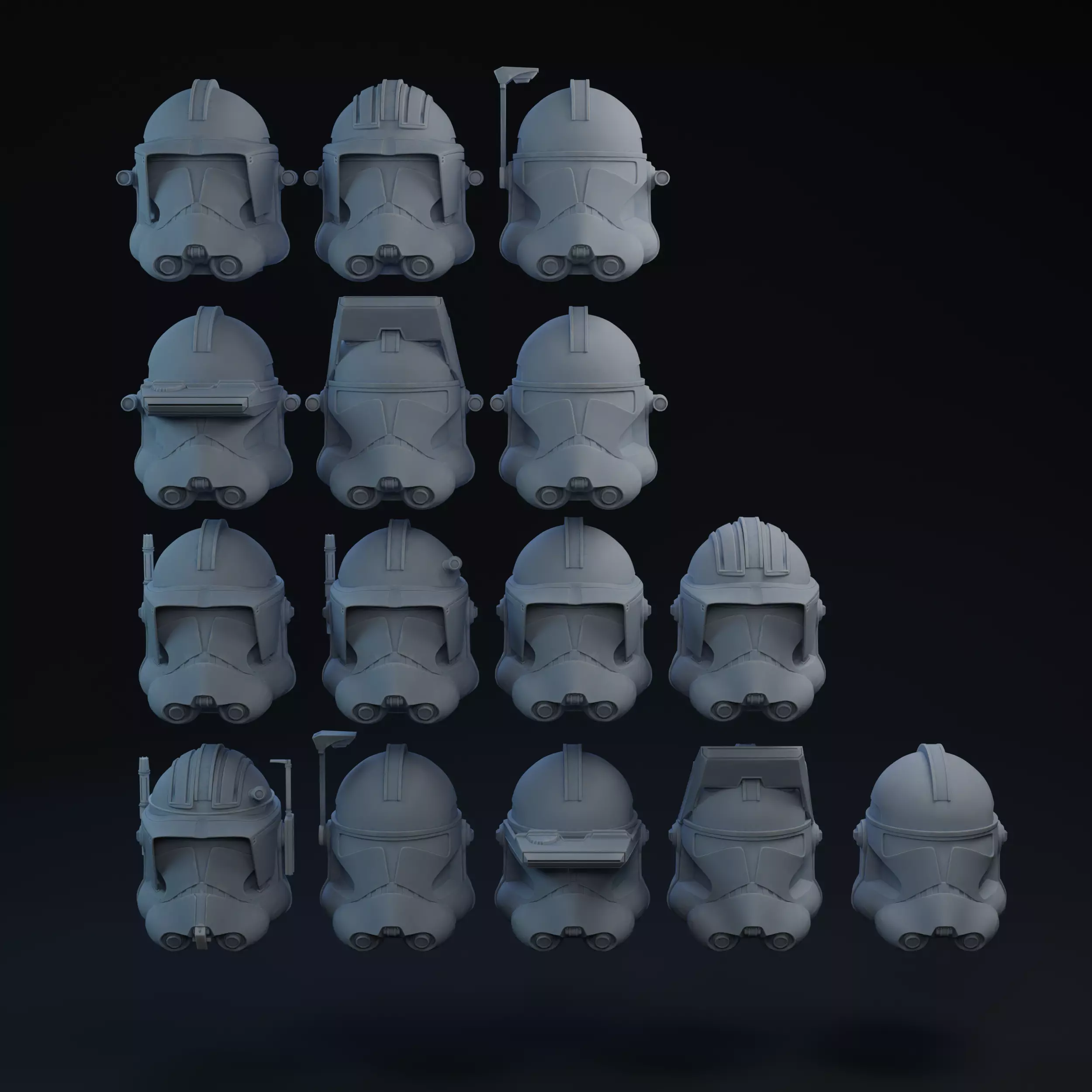 Phase 2 Clone Helmets one-twelfth Scale 3D print model_0