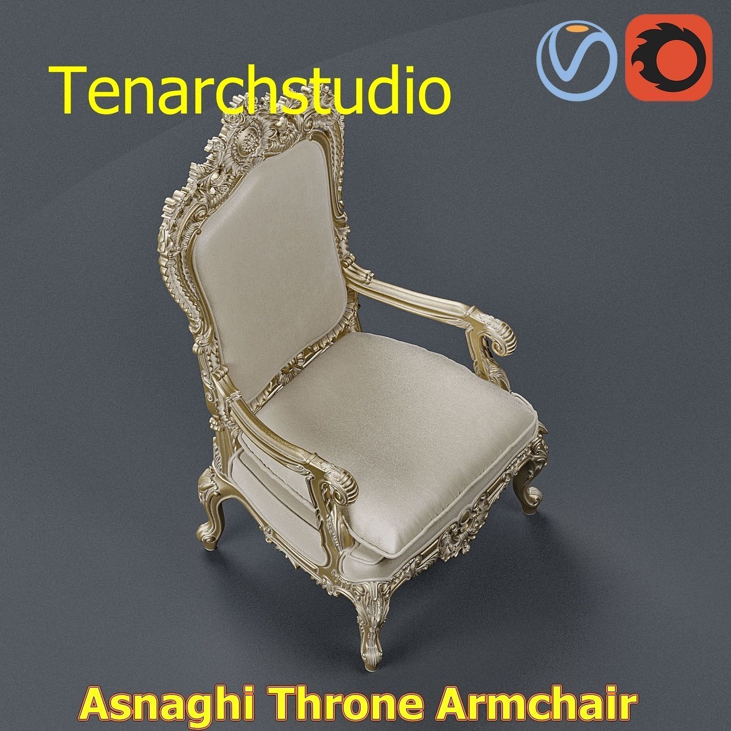 tenarchstudio Asnaghi  Throne Armchair Vray corona render ready 3D model_42