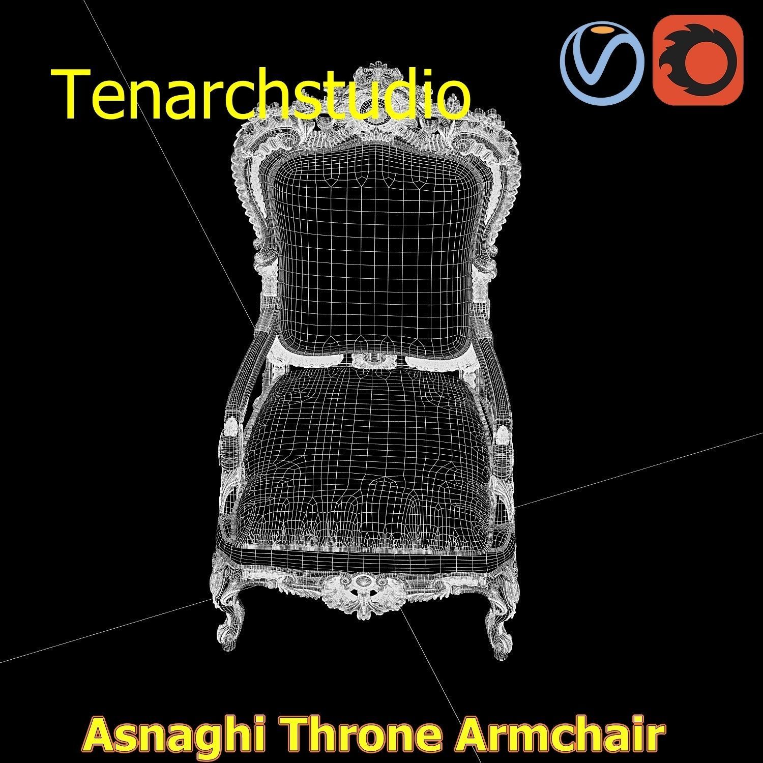 tenarchstudio Asnaghi  Throne Armchair Vray corona render ready 3D model_46