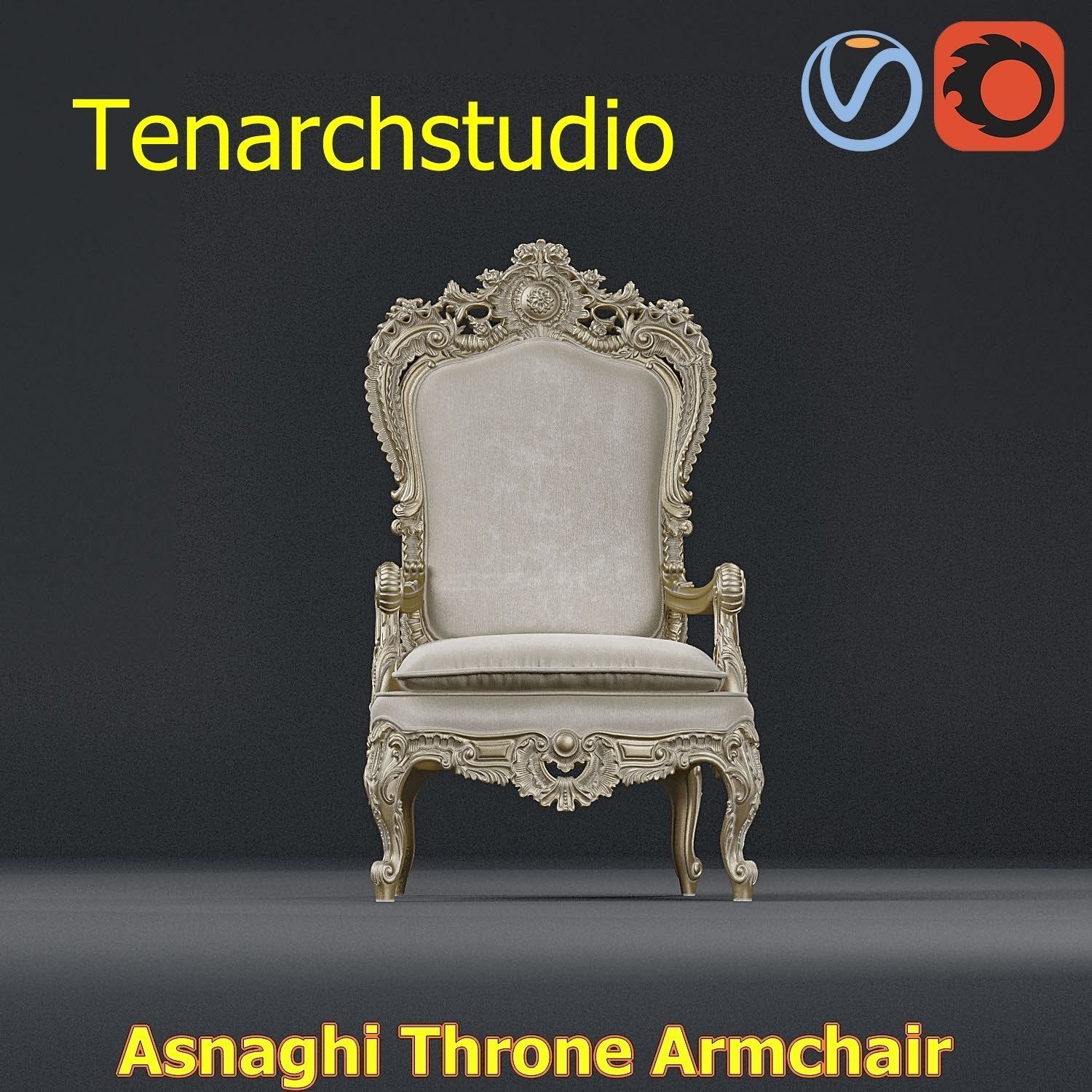 tenarchstudio Asnaghi  Throne Armchair Vray corona render ready 3D model_59